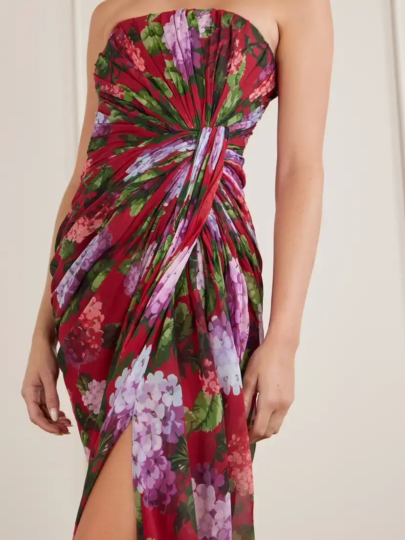 Carolina Herrera Floral-print Gathered Silk-chiffon Gown | Thumbnail 4