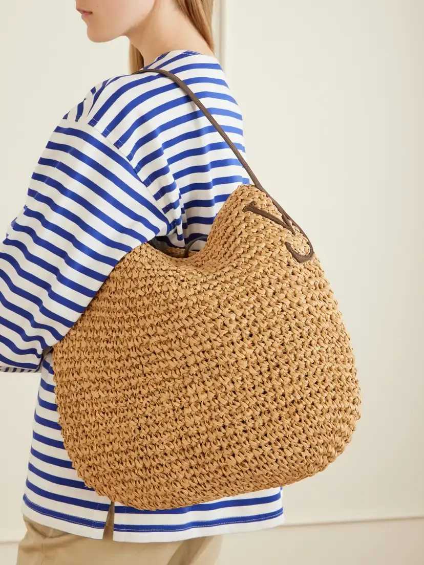JW Anderson Bulb Large Suede-trimmed Raffia Tote | Thumbnail 2 JW Anderson Bulb Large Suede-trimmed Raffia Tote | Thumbnail 2