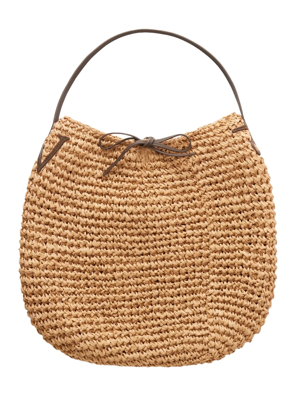 Bulb Large Suede-trimmed Raffia Tote