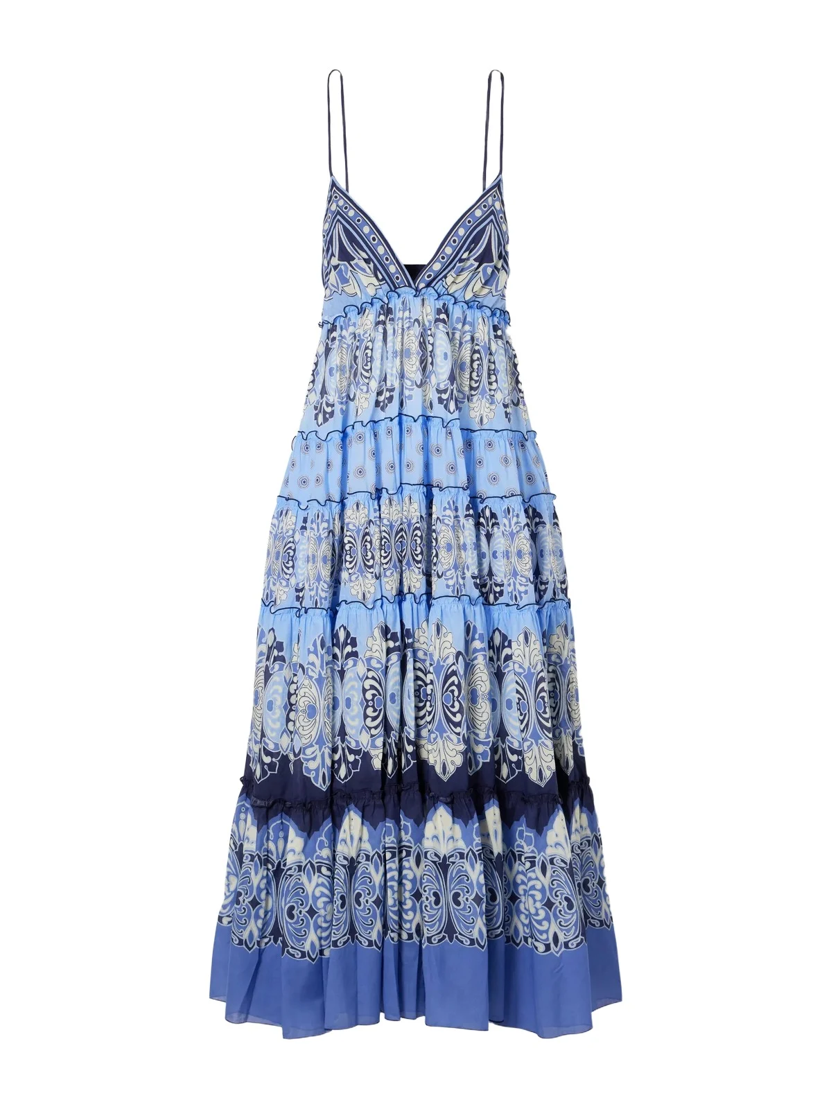 Nymph Tiered Printed Cotton Maxi Dress Nymph Tiered Printed Cotton Maxi Dress