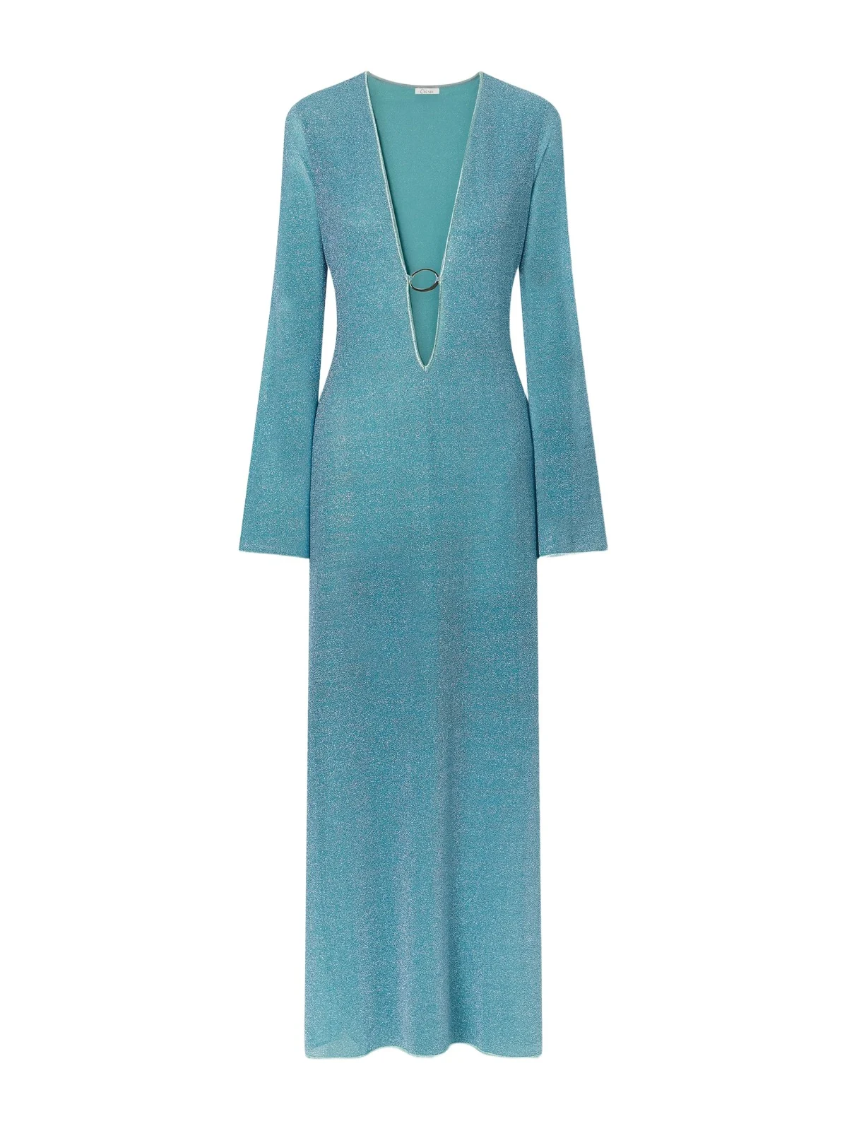 Oséree Lumière Metallic Stretch-knit Kaftan