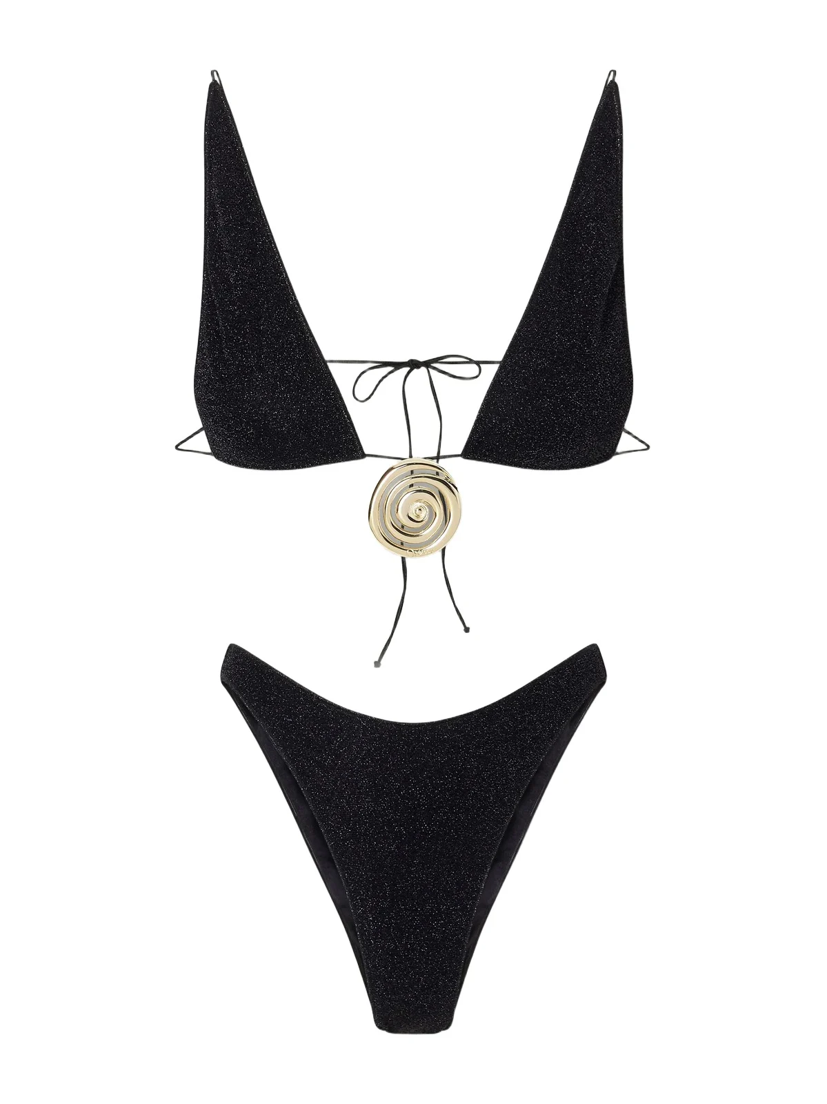 Oséree Lumière Spiral Embellished Lurex Bikini