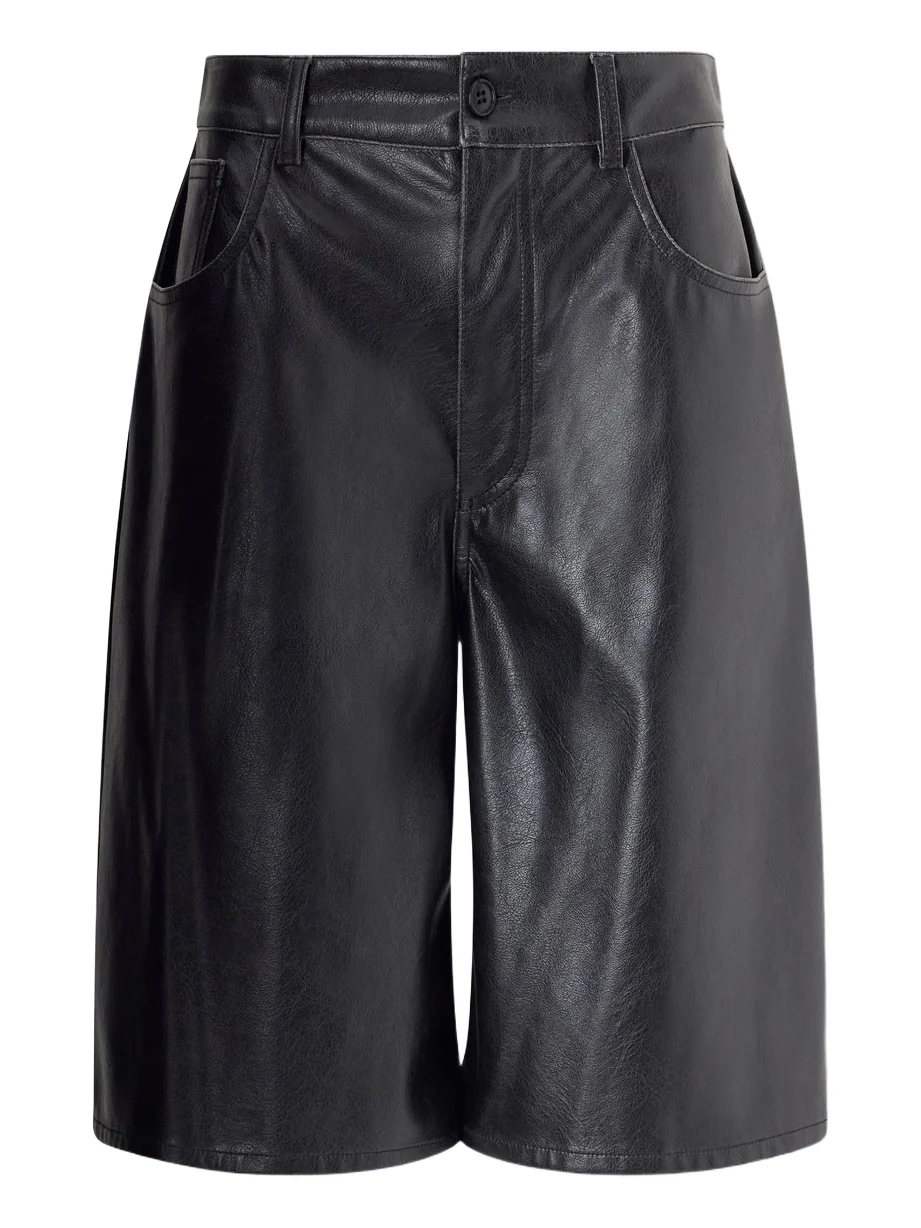 Leather-effect Knee-length Shorts Leather-effect Knee-length Shorts