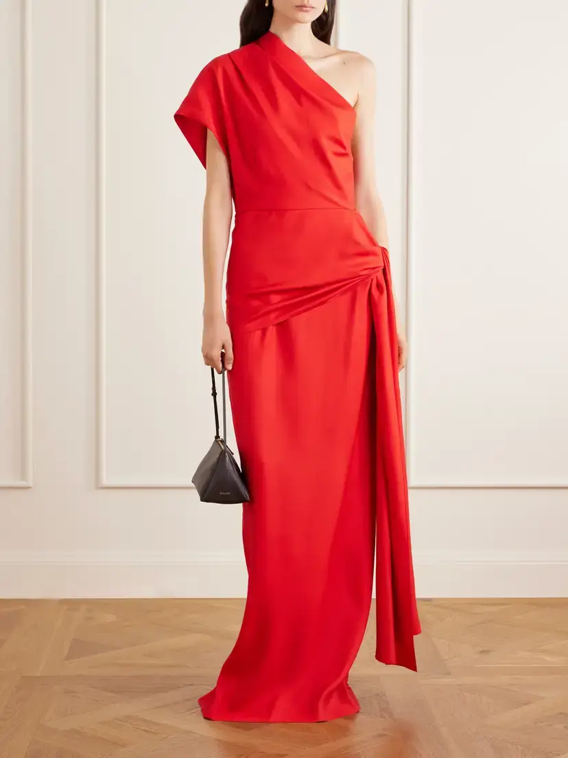 Heirlome Helena One-shoulder Silk-twill Maxi Dress | Thumbnail 2