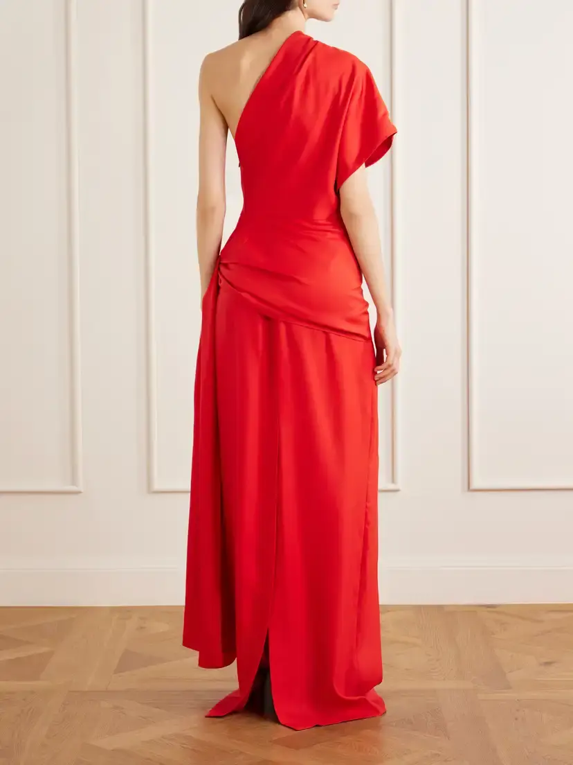 Heirlome Helena One-shoulder Silk-twill Maxi Dress | Thumbnail 3