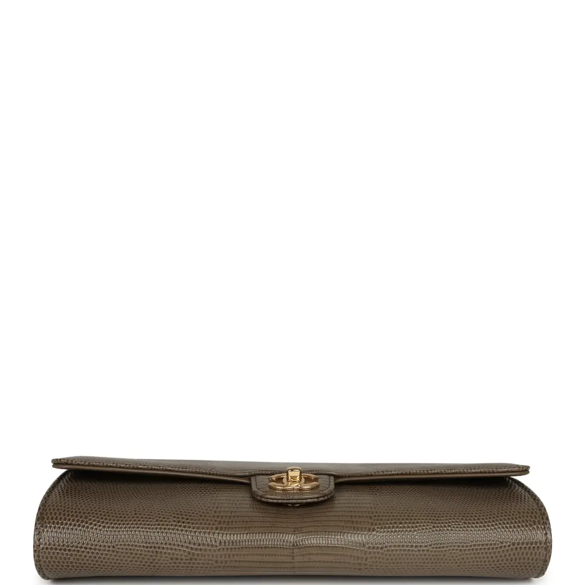 Chanel Chanel Long Top Handle Clutch with Chain Dark Khaki Lizard Embossed Calfskin Gold Hardware | Thumbnail 6 Chanel Chanel Long Top Handle Clutch with Chain Dark Khaki Lizard Embossed Calfskin Gold Hardware | Thumbnail 6