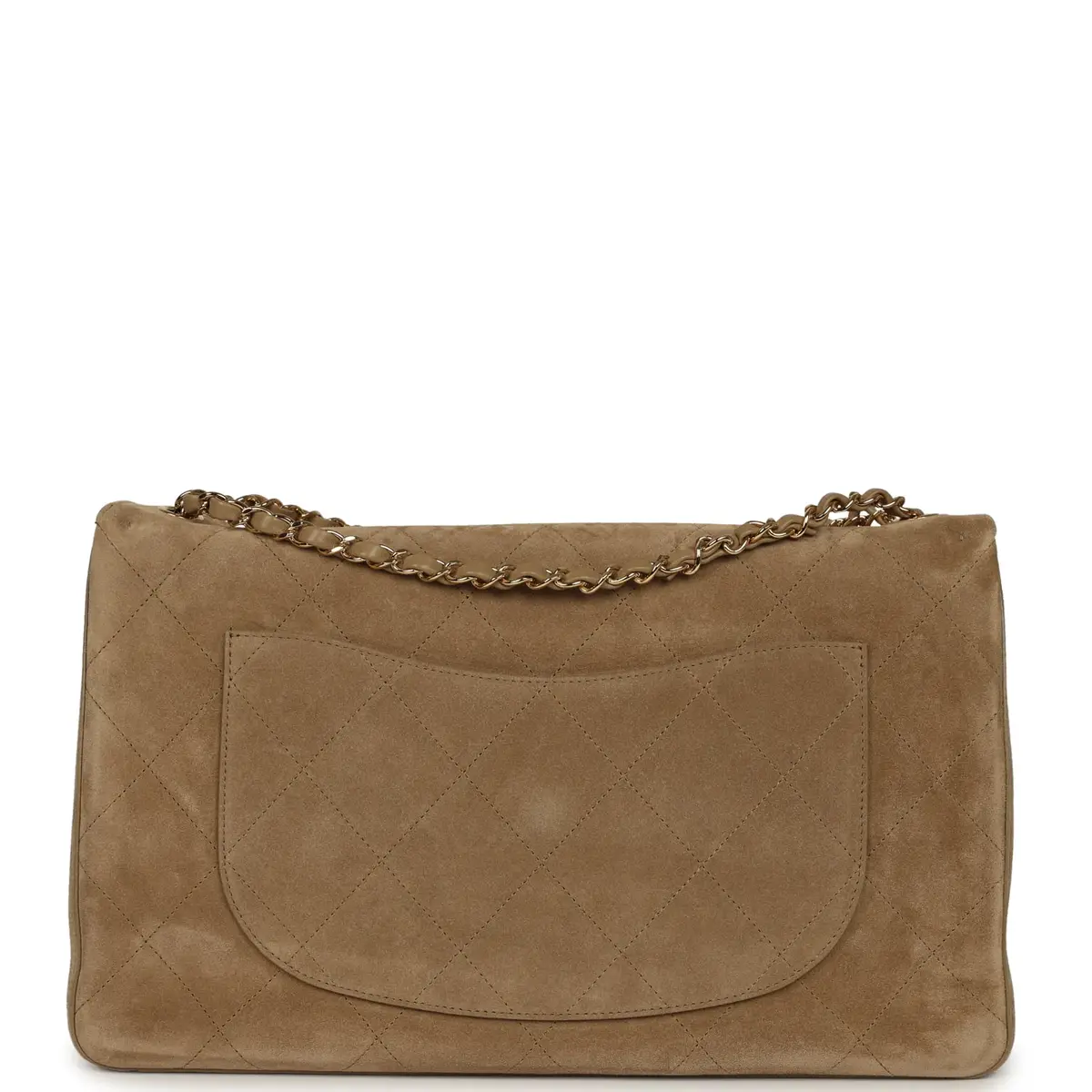 Chanel Chanel Maxi "Souplissimo" Large Flap Bag Dark Beige Suede Gold Hardware | Thumbnail 4 Chanel Chanel Maxi "Souplissimo" Large Flap Bag Dark Beige Suede Gold Hardware | Thumbnail 4