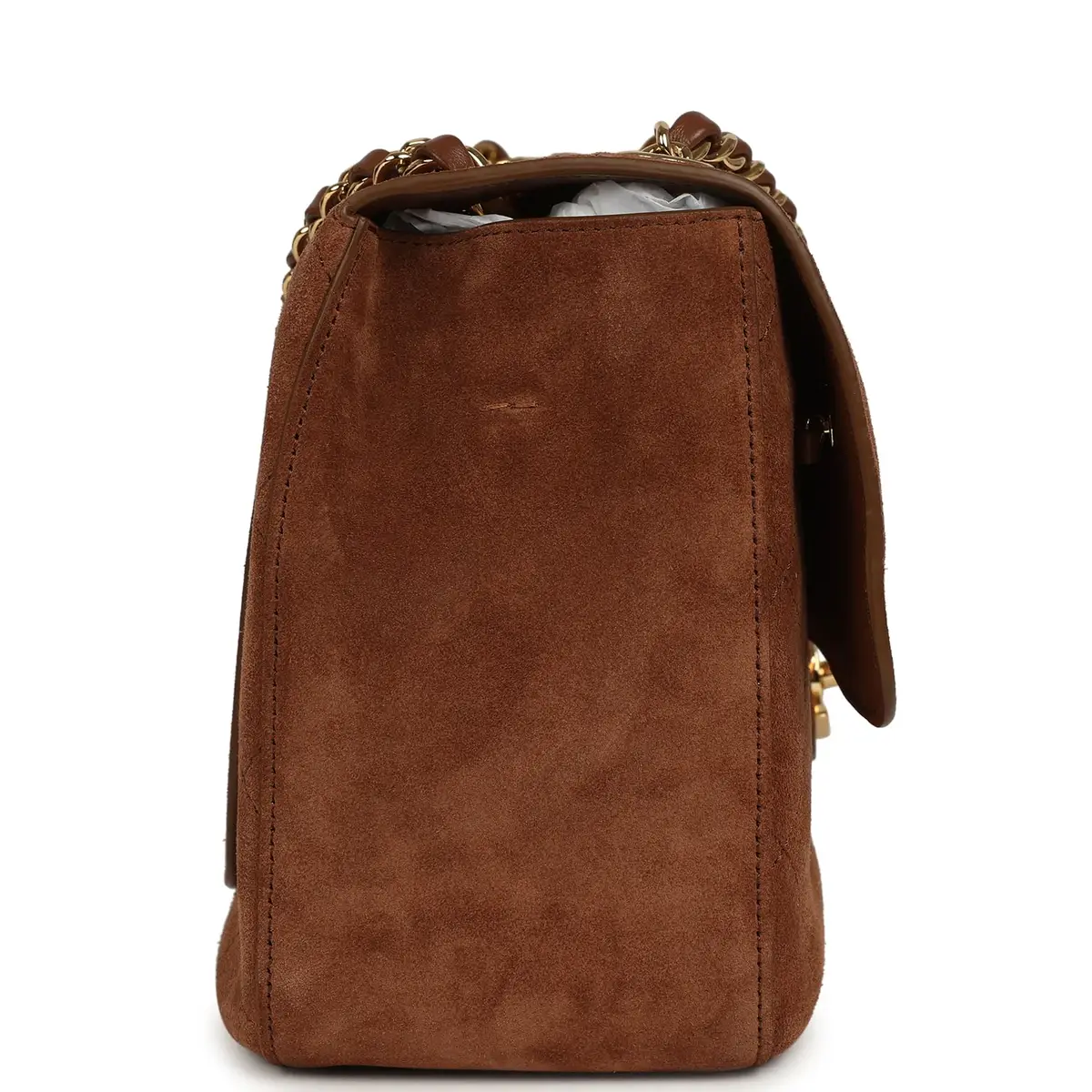 Chanel Chanel Maxi "Souplissimo" Small Flap Bag Camel Suede Gold Hardware | Thumbnail 3 Chanel Chanel Maxi "Souplissimo" Small Flap Bag Camel Suede Gold Hardware | Thumbnail 3