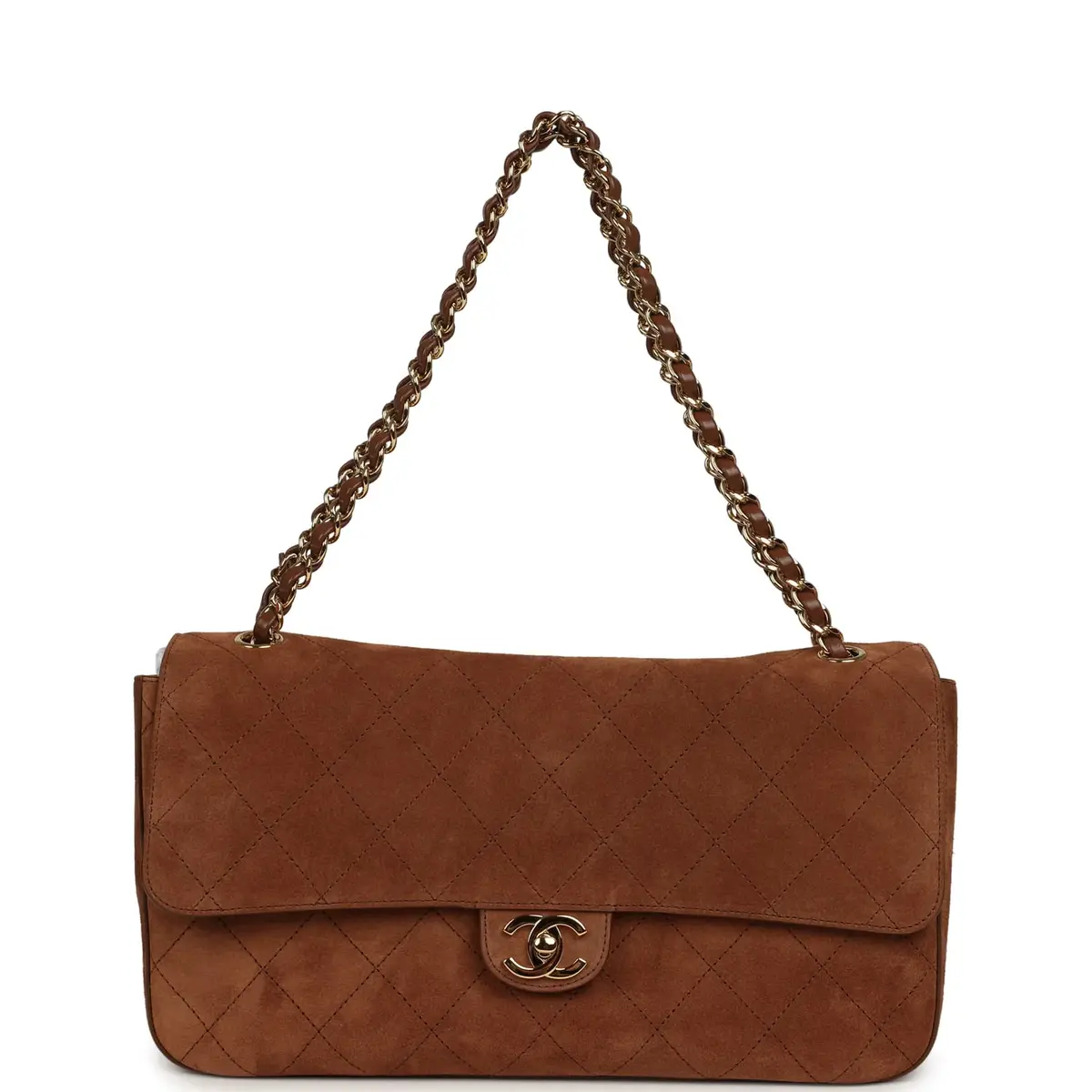 Chanel Chanel Maxi "Souplissimo" Small Flap Bag Camel Suede Gold Hardware | Thumbnail 7 Chanel Chanel Maxi "Souplissimo" Small Flap Bag Camel Suede Gold Hardware | Thumbnail 7