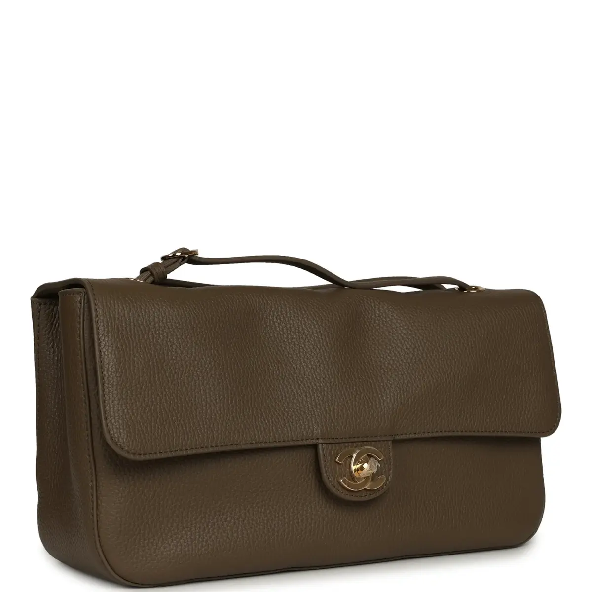 Chanel Chanel Maxi "Souplissimo" Small Flap Bag Dark Khaki Grained Calfskin Gold Hardware | Thumbnail 2 Chanel Chanel Maxi "Souplissimo" Small Flap Bag Dark Khaki Grained Calfskin Gold Hardware | Thumbnail 2