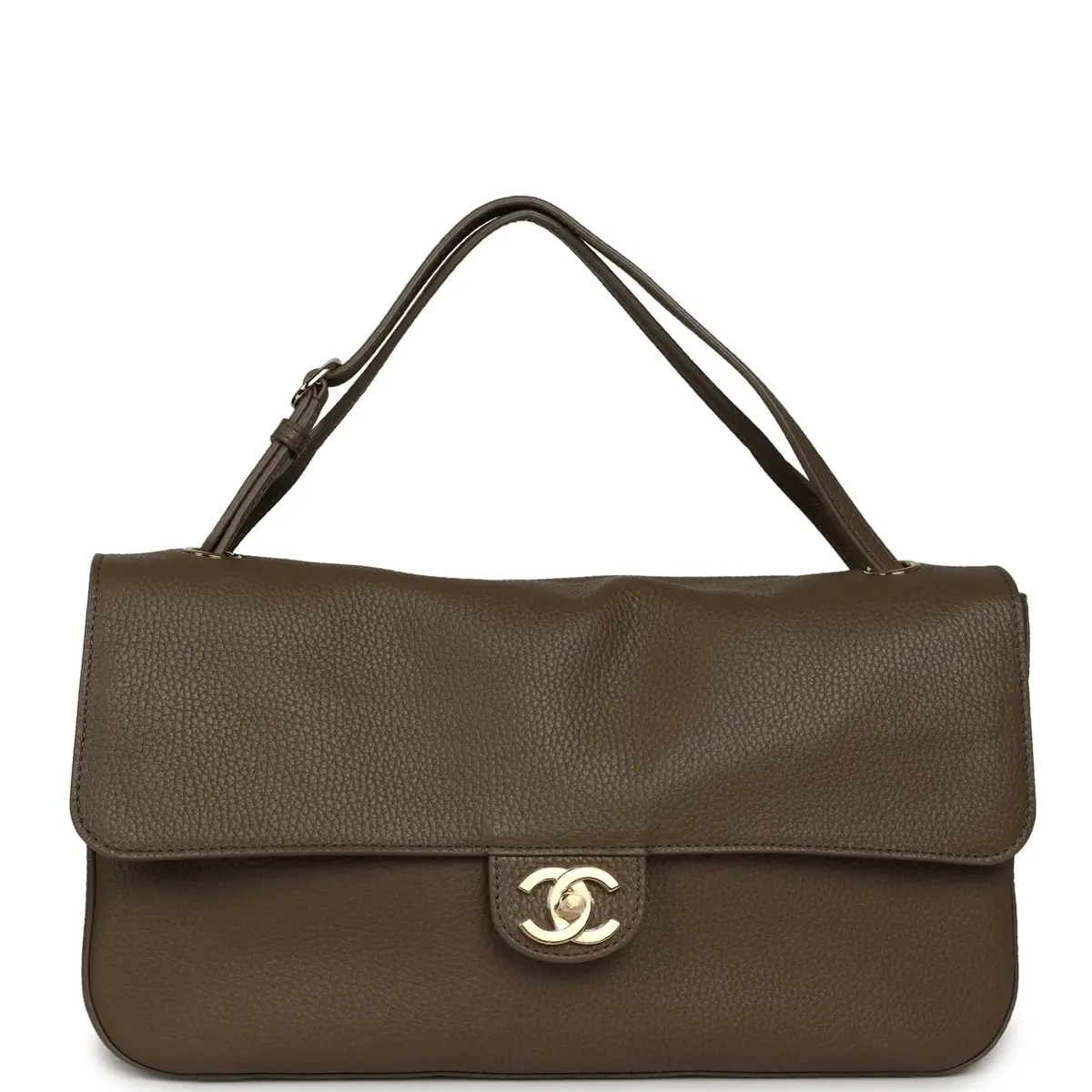 Chanel Chanel Maxi "Souplissimo" Small Flap Bag Dark Khaki Grained Calfskin Gold Hardware | Thumbnail 7 Chanel Chanel Maxi "Souplissimo" Small Flap Bag Dark Khaki Grained Calfskin Gold Hardware | Thumbnail 7