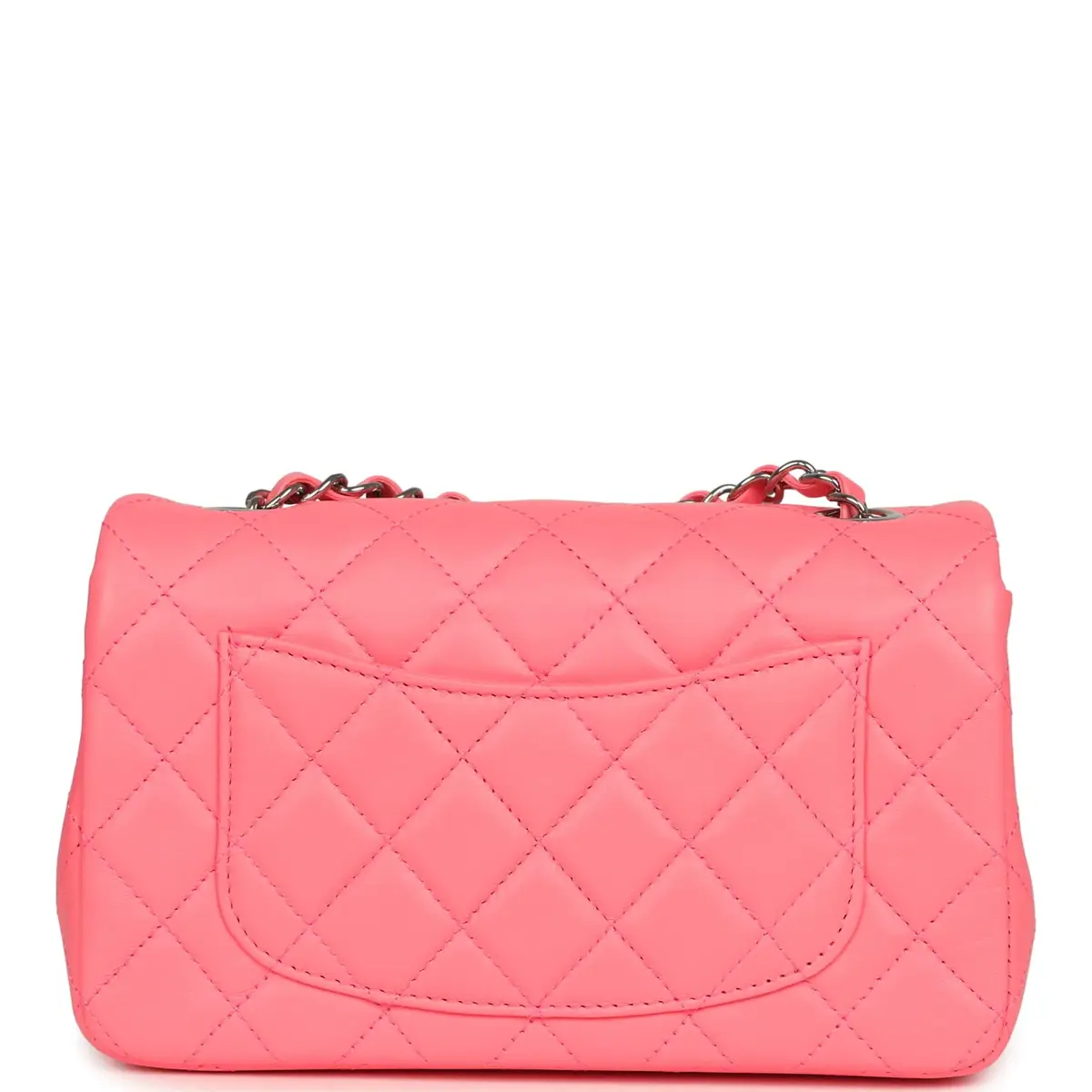Chanel Chanel Mini Classic Rectangular Flap Bag Coral Lambskin Silver Hardware | Thumbnail 4 Chanel Chanel Mini Classic Rectangular Flap Bag Coral Lambskin Silver Hardware | Thumbnail 4