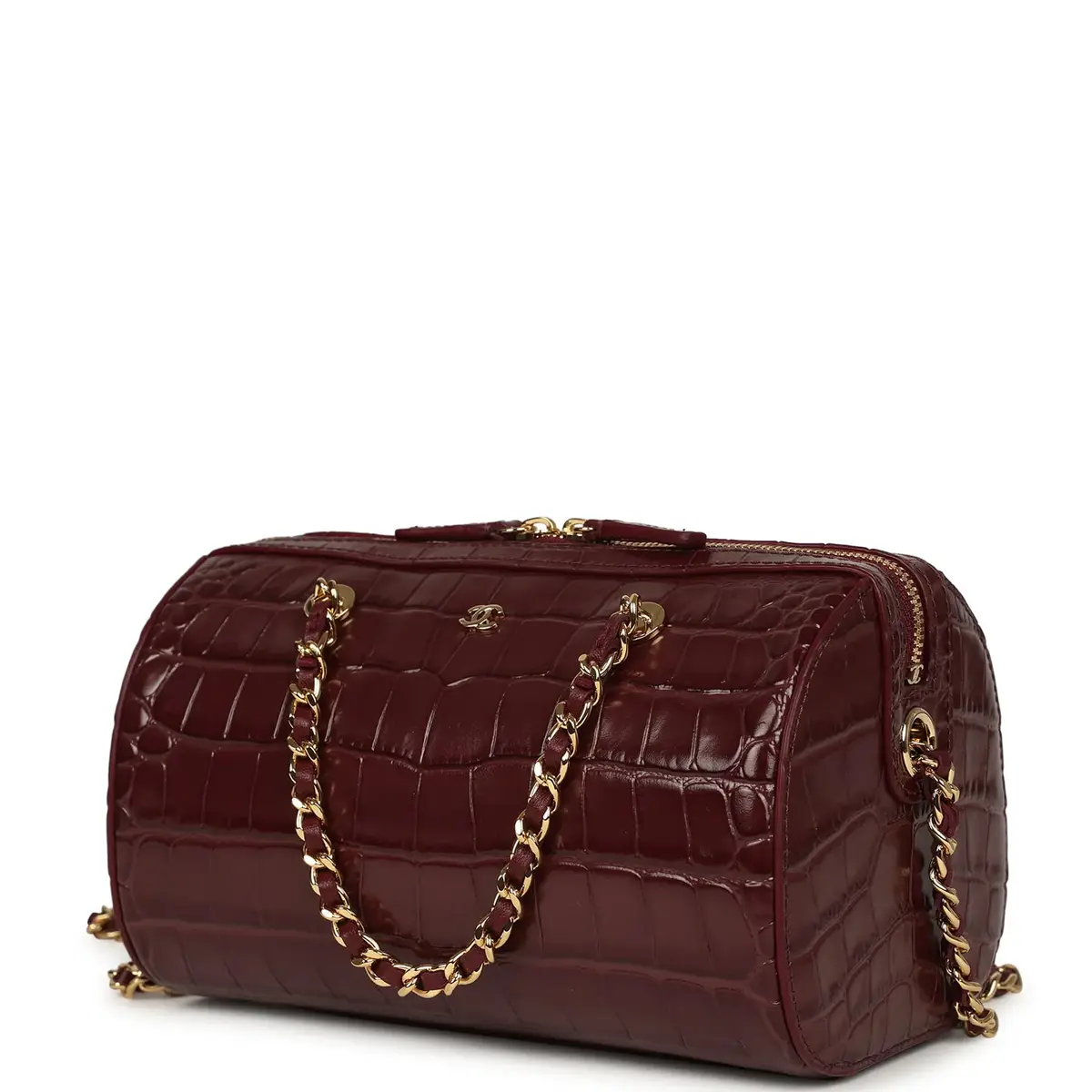 Chanel Chanel Mini Timeless Classic Barrel Bag with Chain Dark Burgundy Croco Embossed Calfskin Gold Hardware | Thumbnail 5 Chanel Chanel Mini Timeless Classic Barrel Bag with Chain Dark Burgundy Croco Embossed Calfskin Gold Hardware | Thumbnail 5