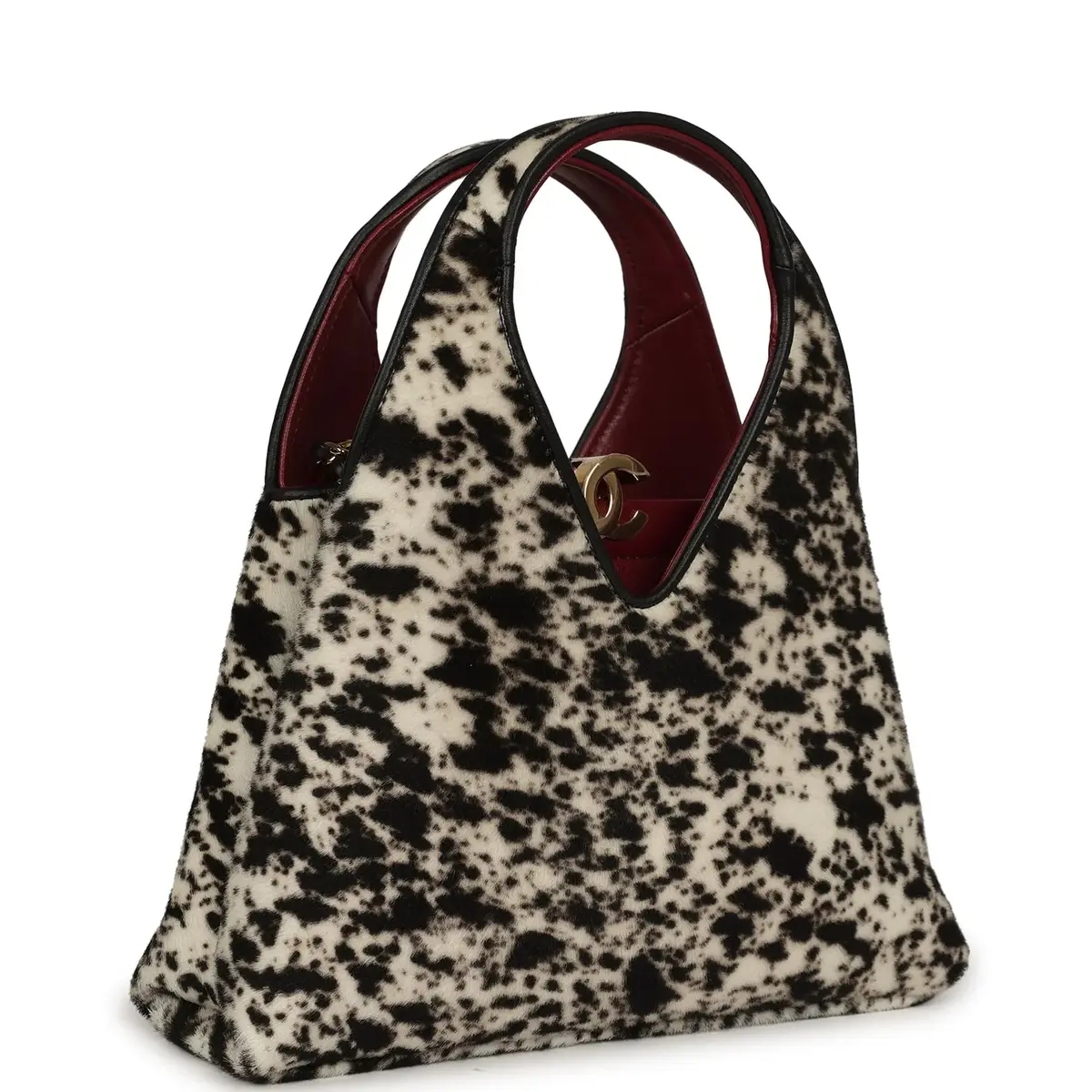 Chanel Chanel Small Chic Lady "Dalmatian Print" Shopping Bag Black, White Pony Hair Gold Hardware | Thumbnail 2 Chanel Chanel Small Chic Lady "Dalmatian Print" Shopping Bag Black, White Pony Hair Gold Hardware | Thumbnail 2