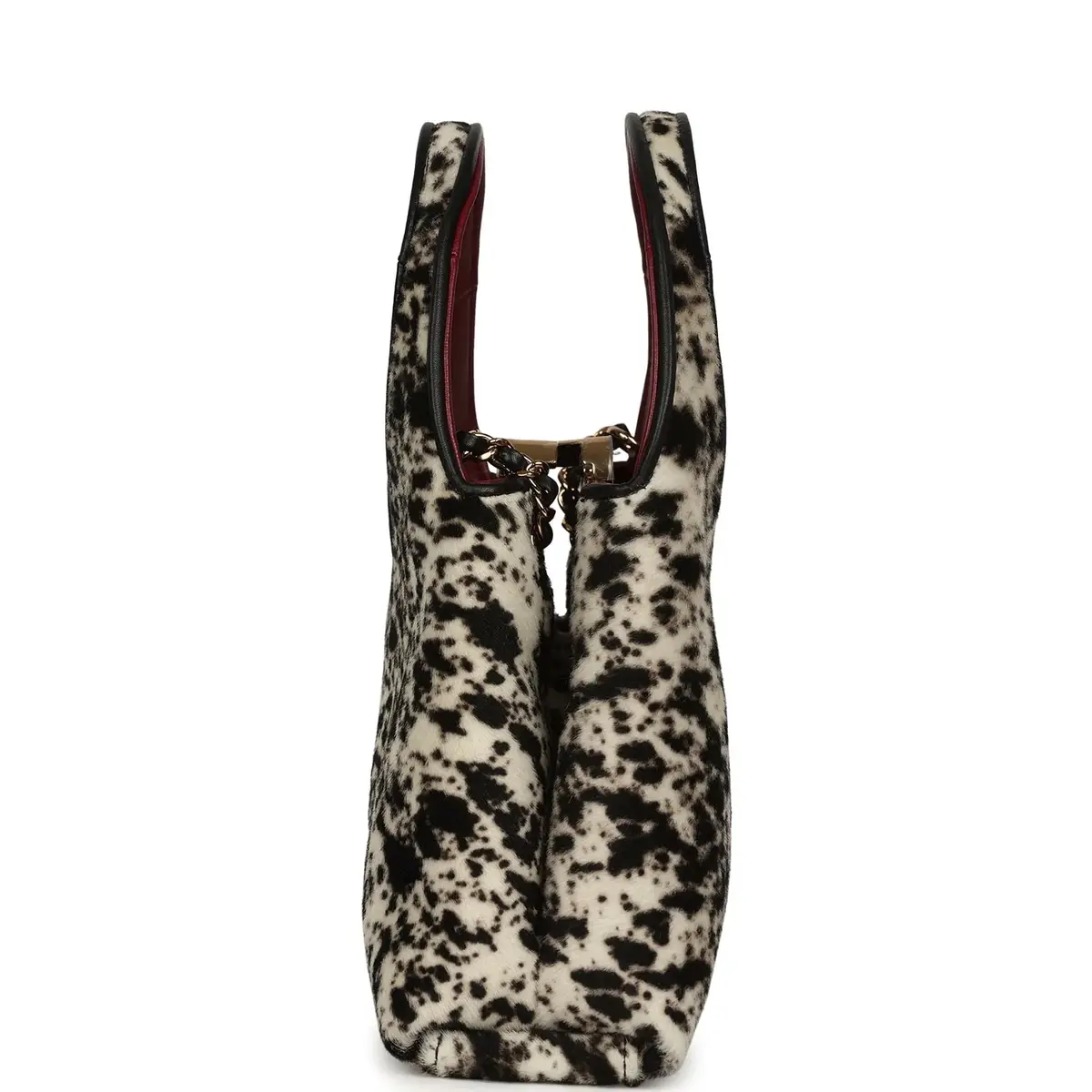 Chanel Chanel Small Chic Lady "Dalmatian Print" Shopping Bag Black, White Pony Hair Gold Hardware | Thumbnail 3 Chanel Chanel Small Chic Lady "Dalmatian Print" Shopping Bag Black, White Pony Hair Gold Hardware | Thumbnail 3