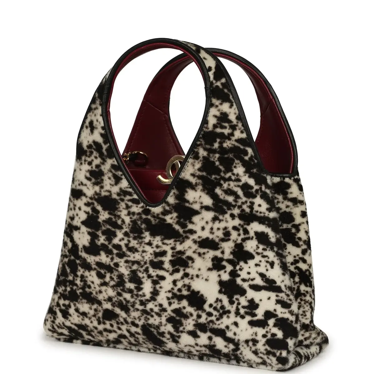 Chanel Chanel Small Chic Lady "Dalmatian Print" Shopping Bag Black, White Pony Hair Gold Hardware | Thumbnail 5 Chanel Chanel Small Chic Lady "Dalmatian Print" Shopping Bag Black, White Pony Hair Gold Hardware | Thumbnail 5