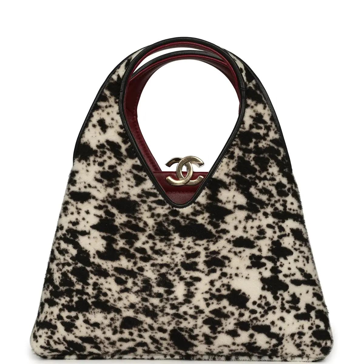 Chanel Small Chic Lady "Dalmatian Print" Shopping Bag Black, White Pony Hair Gold Hardware Chanel Small Chic Lady "Dalmatian Print" Shopping Bag Black, White Pony Hair Gold Hardware