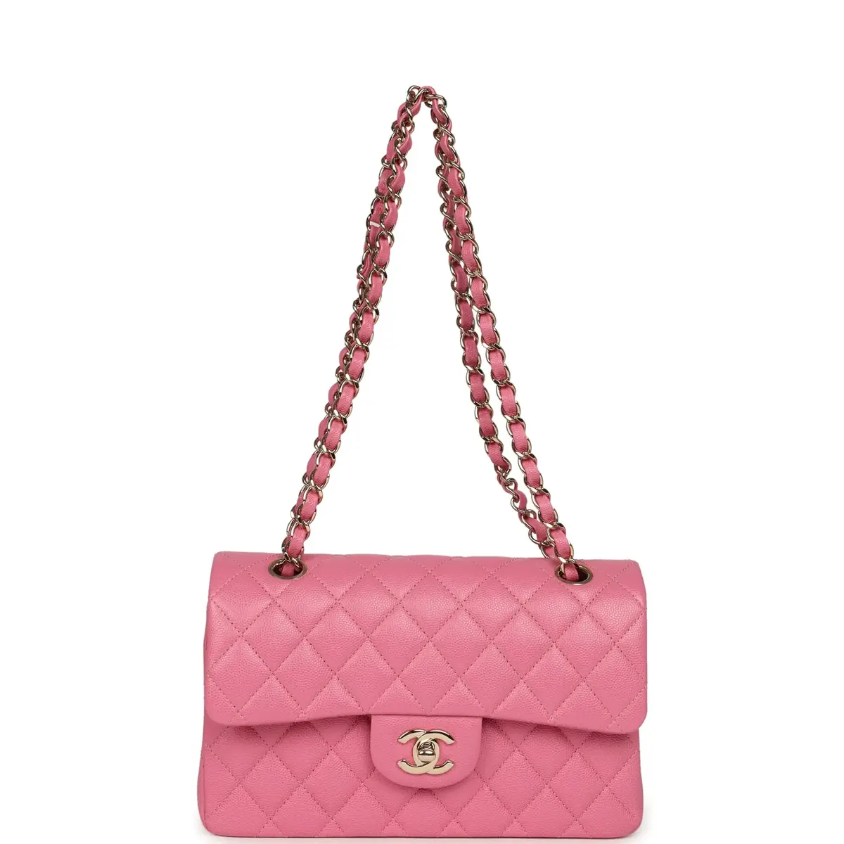 Chanel Chanel Small Classic Double Flap Bag Pink Caviar Light Gold Hardware | Thumbnail 7 Chanel Chanel Small Classic Double Flap Bag Pink Caviar Light Gold Hardware | Thumbnail 7