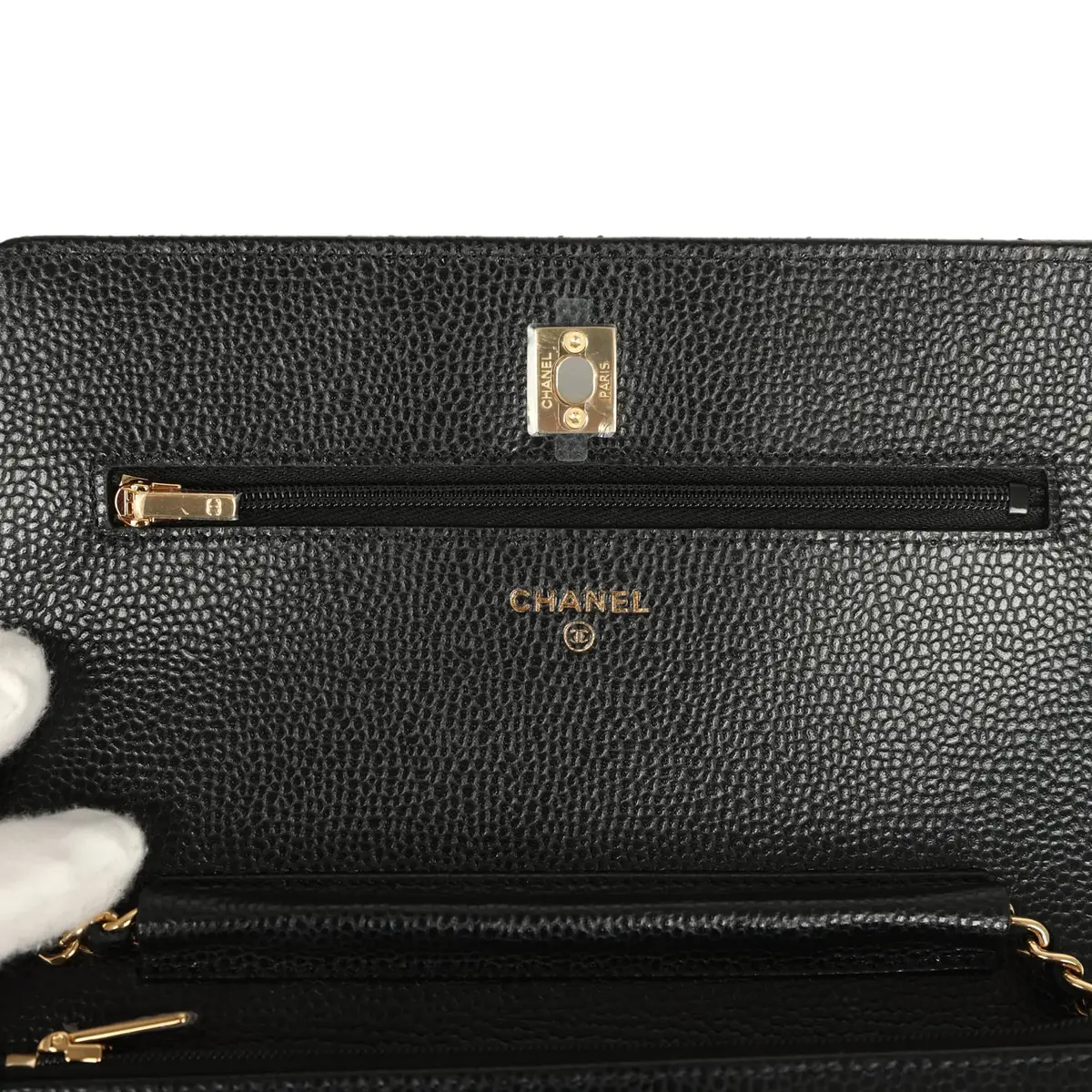 Chanel Chanel Wallet On Chain WOC Black Caviar Gold Hardware | Thumbnail 8 Chanel Chanel Wallet On Chain WOC Black Caviar Gold Hardware | Thumbnail 8