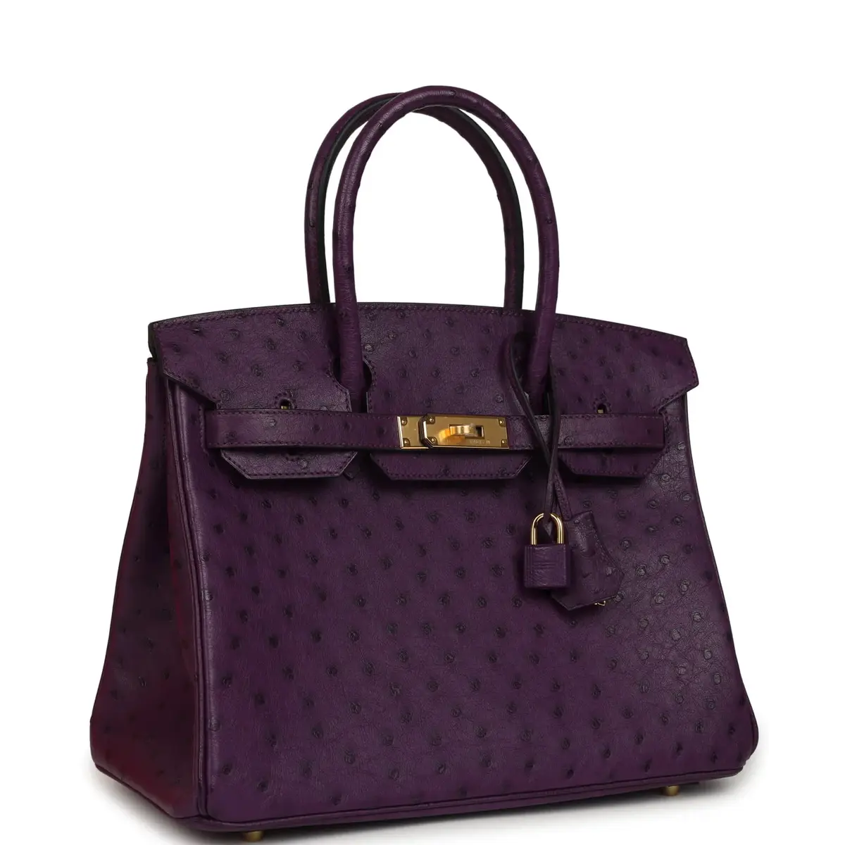 HERMÈS Hermes Birkin 30 Violet Ostrich Gold Hardware | Thumbnail 2 HERMÈS Hermes Birkin 30 Violet Ostrich Gold Hardware | Thumbnail 2