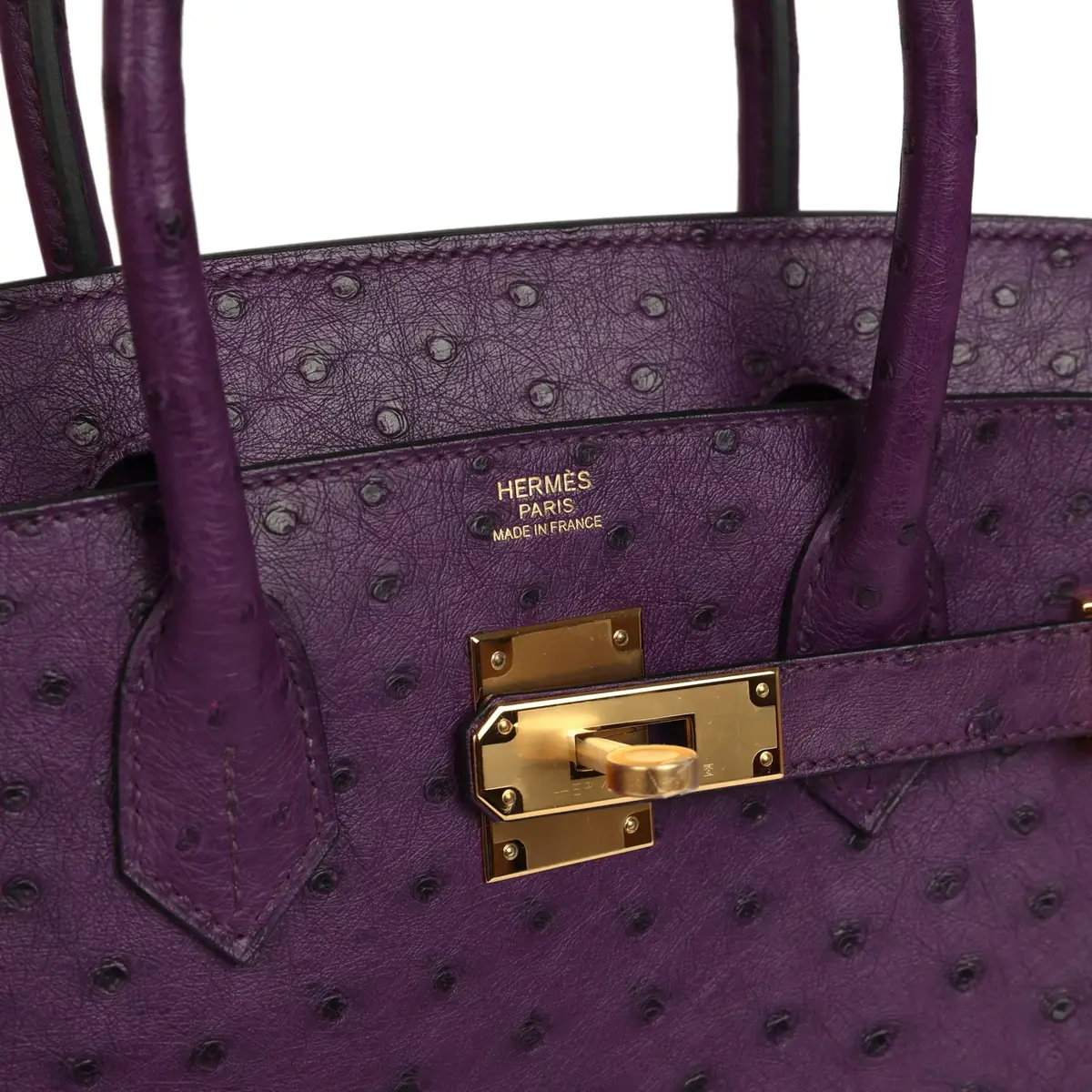 HERMÈS Hermes Birkin 30 Violet Ostrich Gold Hardware | Thumbnail 7 HERMÈS Hermes Birkin 30 Violet Ostrich Gold Hardware | Thumbnail 7