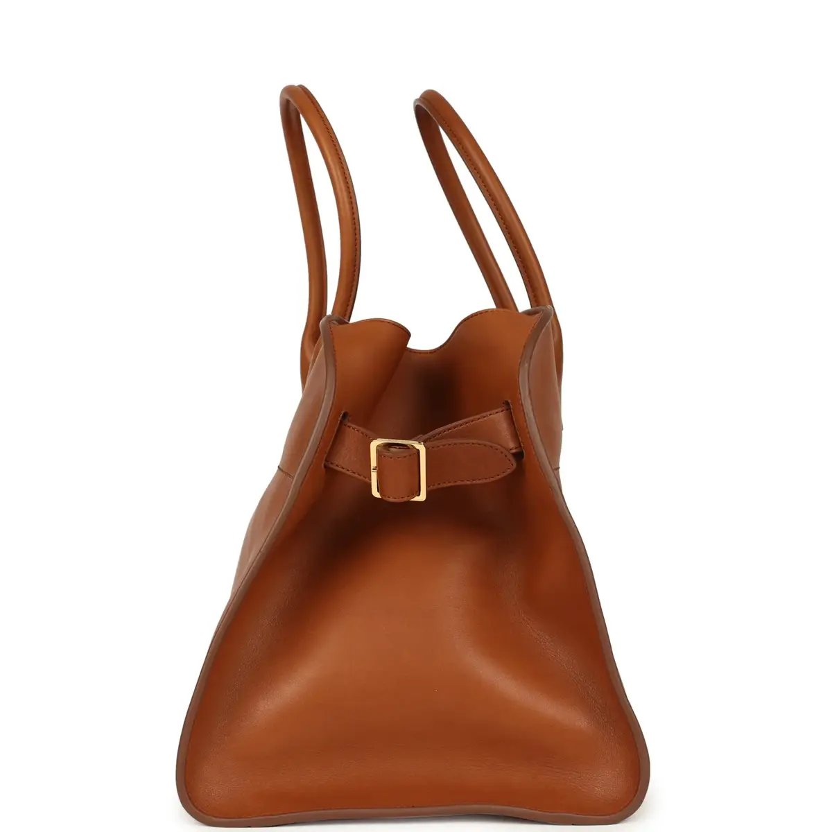 The Row The Row Soft Margaux 15 Bag Cuir Saddle Leather Gold Hardware | Thumbnail 3