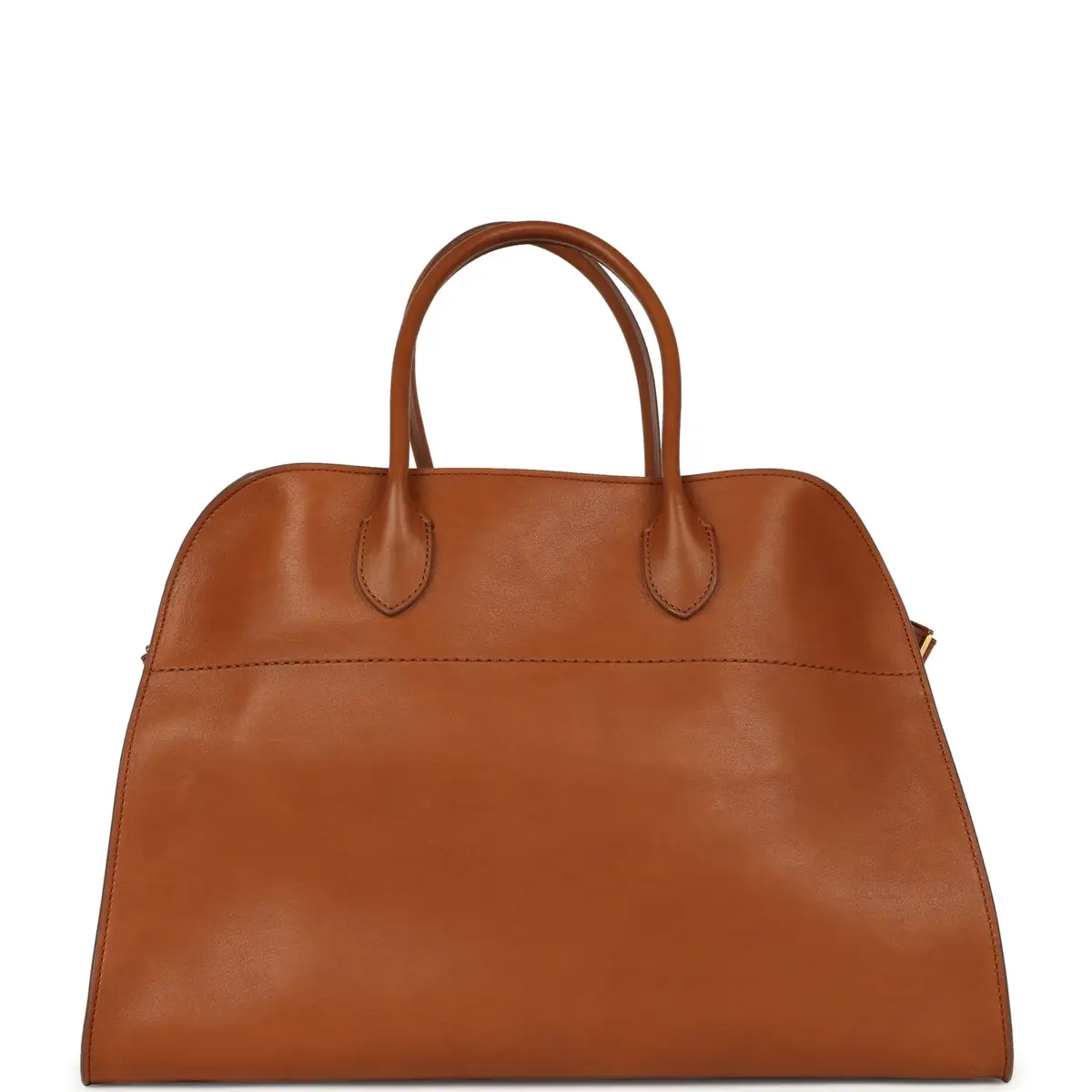 The Row The Row Soft Margaux 15 Bag Cuir Saddle Leather Gold Hardware | Thumbnail 4