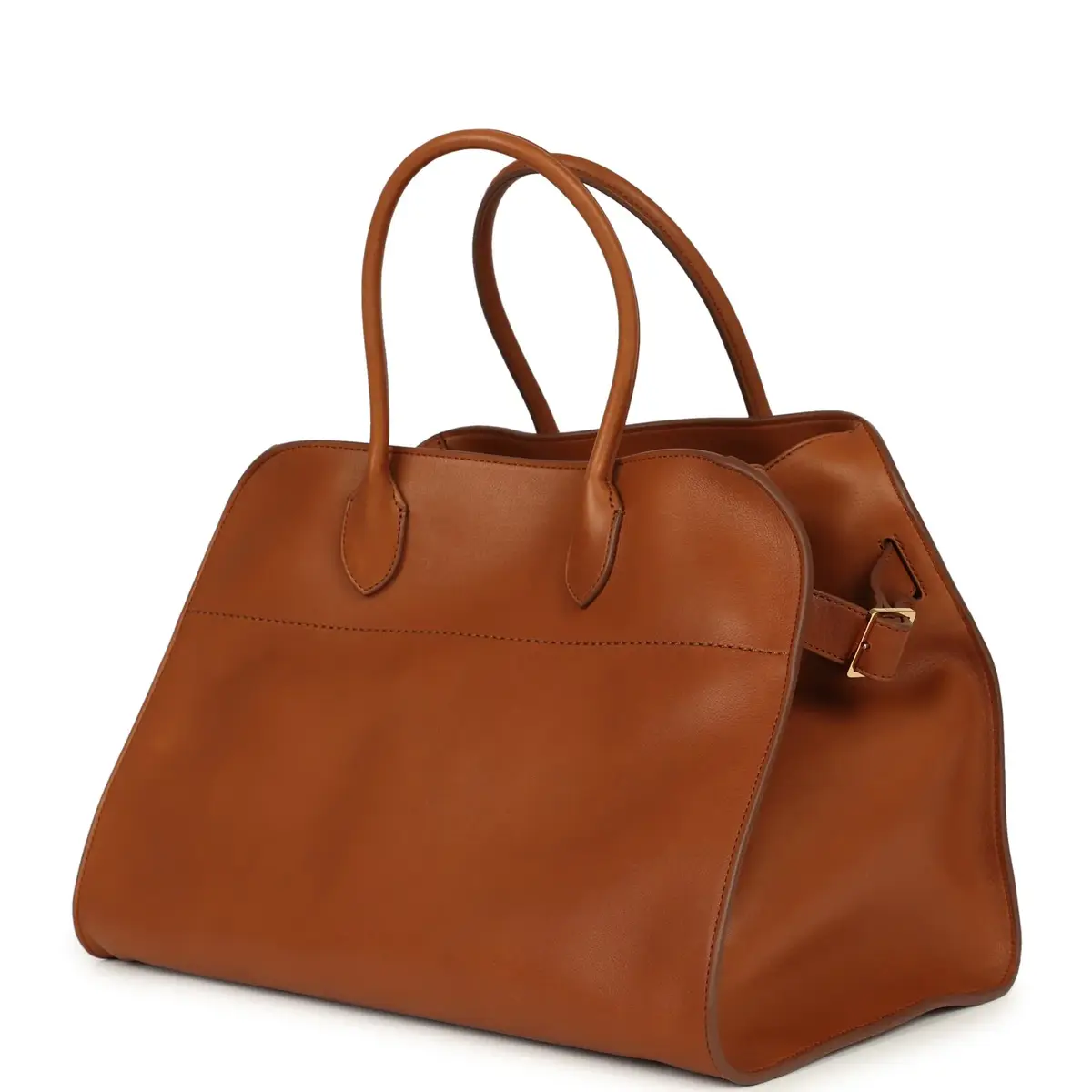 The Row The Row Soft Margaux 15 Bag Cuir Saddle Leather Gold Hardware | Thumbnail 5