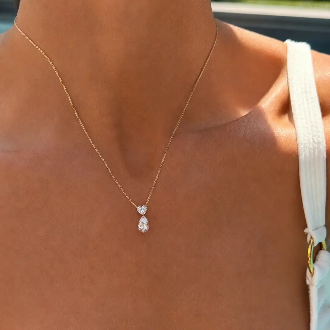 Stephanie Gottlieb Lola Lab Grown Heart and Pear Drop Drilled Diamond Necklace | Thumbnail 3 Stephanie Gottlieb Lola Lab Grown Heart and Pear Drop Drilled Diamond Necklace | Thumbnail 3