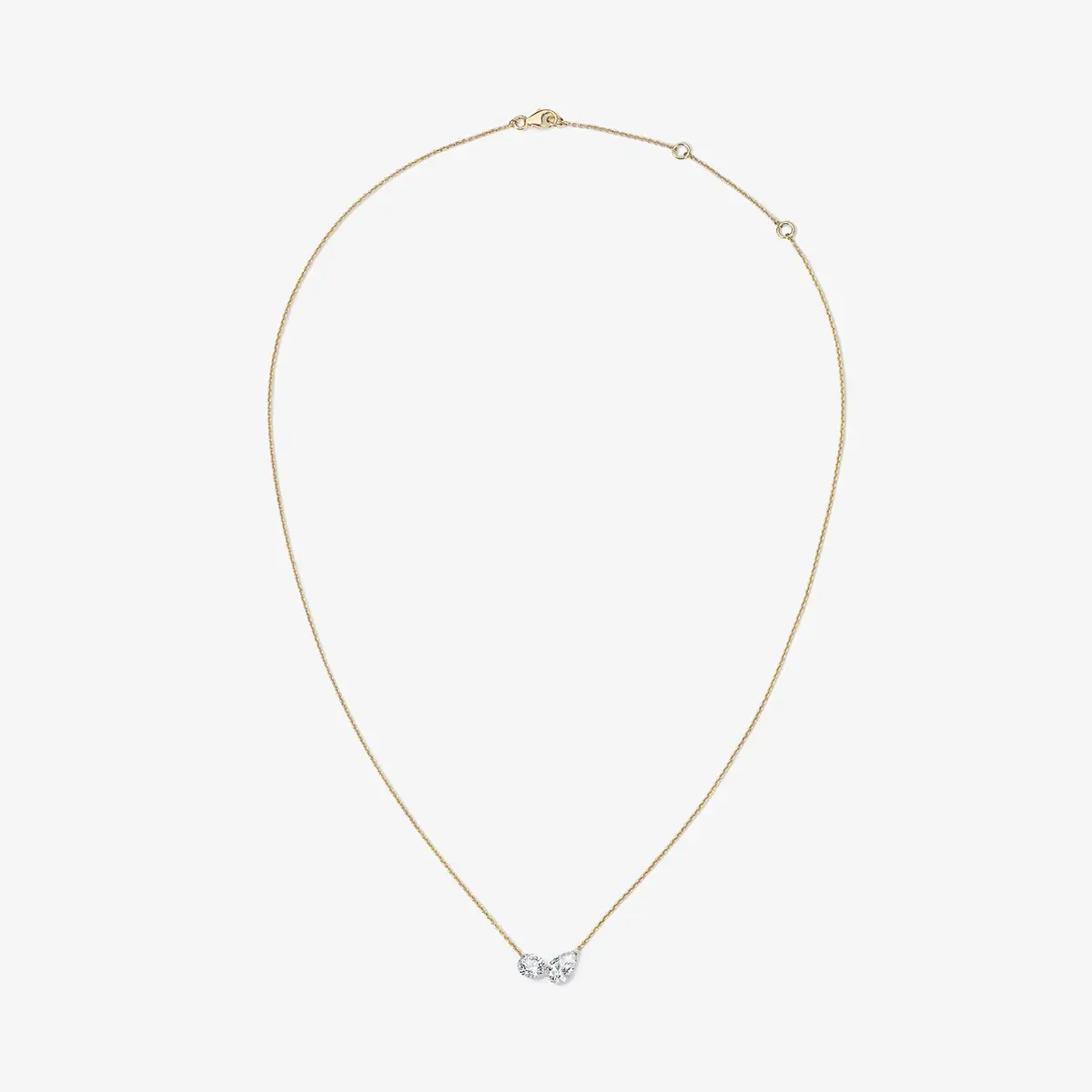 Stephanie Gottlieb Lola Lab Grown Pear and Round Drilled Diamond Station Necklace | Thumbnail 2