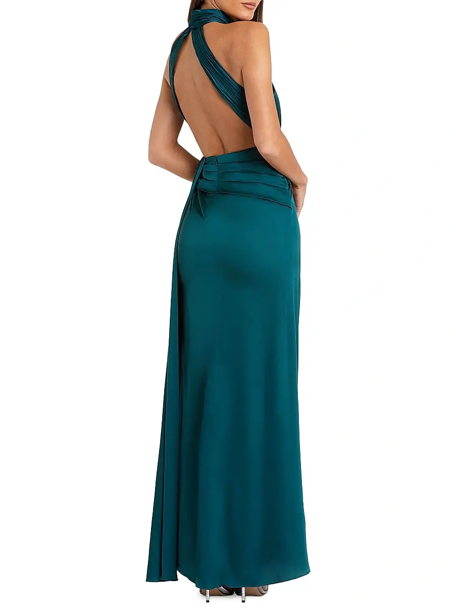 Mac Duggal Women's Leena 1 Ruched Column Gown | Thumbnail 2