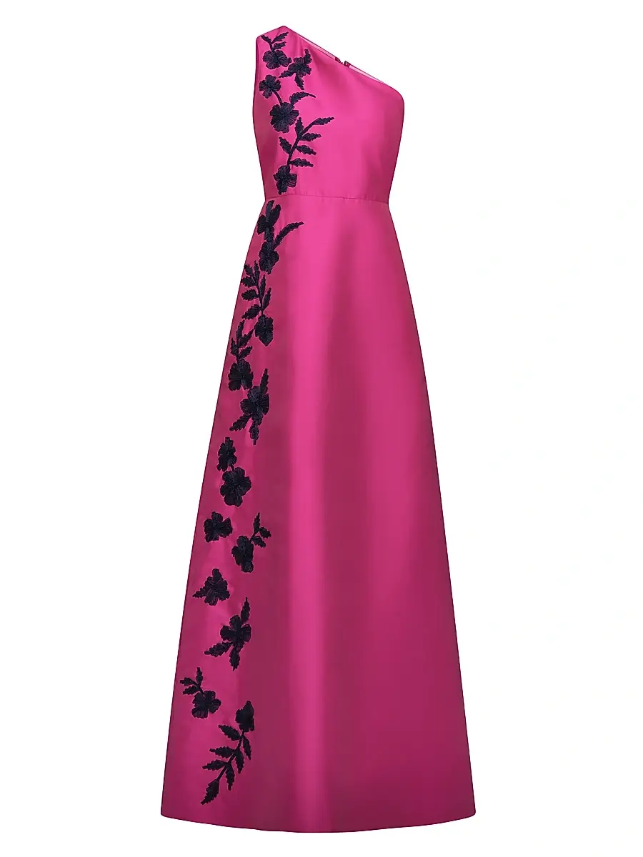 Kay Unger Women's Madelyn Embroidered A-Line Gown - Aster | Image 1 Kay Unger Women's Madelyn Embroidered A-Line Gown - Aster | Image 1