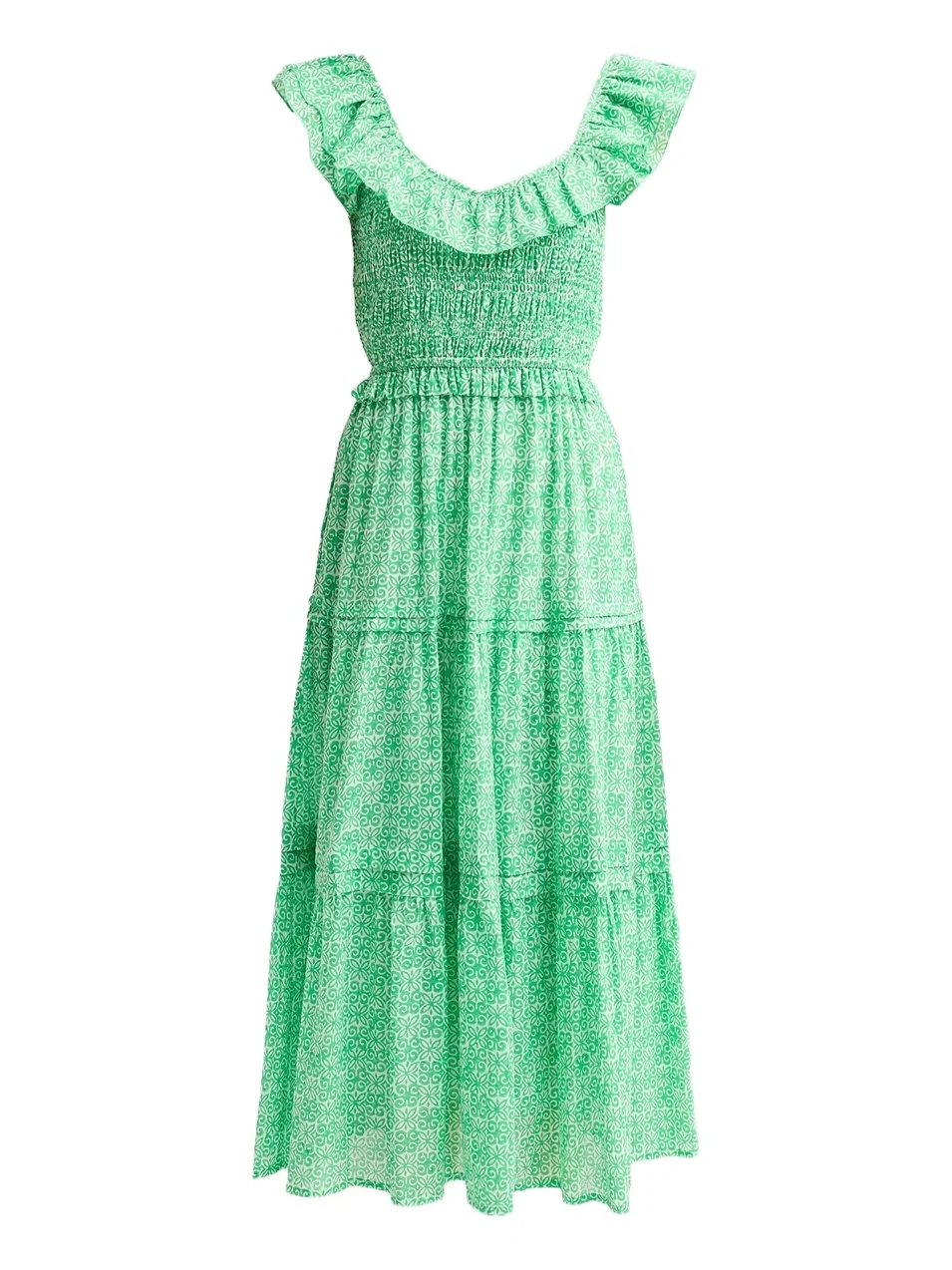 Women's Tuscany Cotton Floral Flounce Midi Dress Women's Tuscany Cotton Floral Flounce Midi Dress