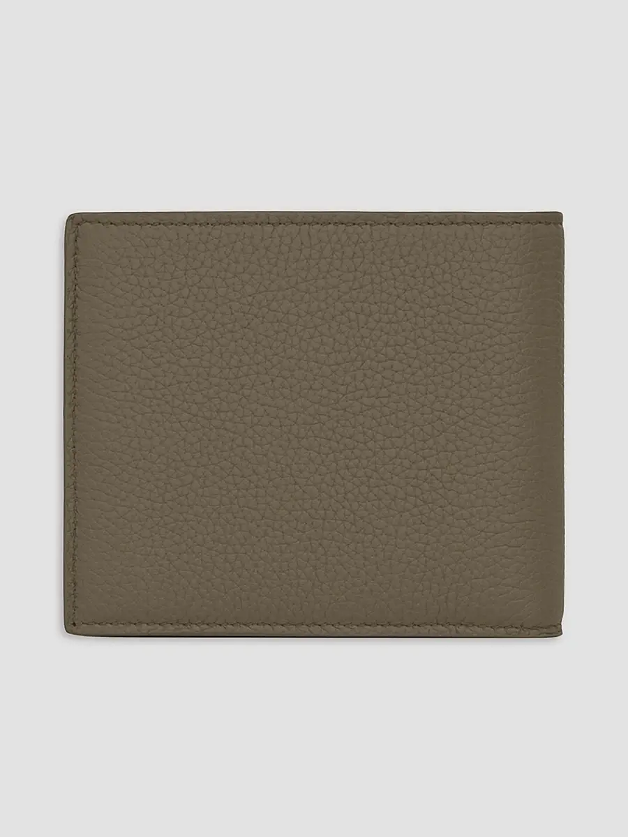 Saint Laurent Men's Tiny Cassandre East-West Wallet in Grained Leather - Dark Khaki | Thumbnail 3 Saint Laurent Men's Tiny Cassandre East-West Wallet in Grained Leather - Dark Khaki | Thumbnail 3