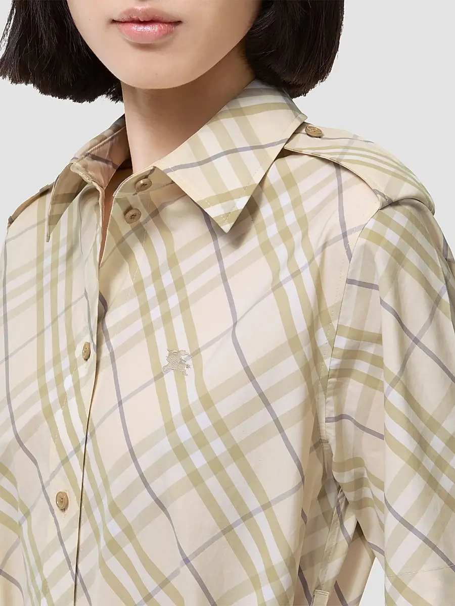Burberry Women's Georgina Check Belted Cotton Mini Shirtdress | Thumbnail 4 Burberry Women's Georgina Check Belted Cotton Mini Shirtdress | Thumbnail 4
