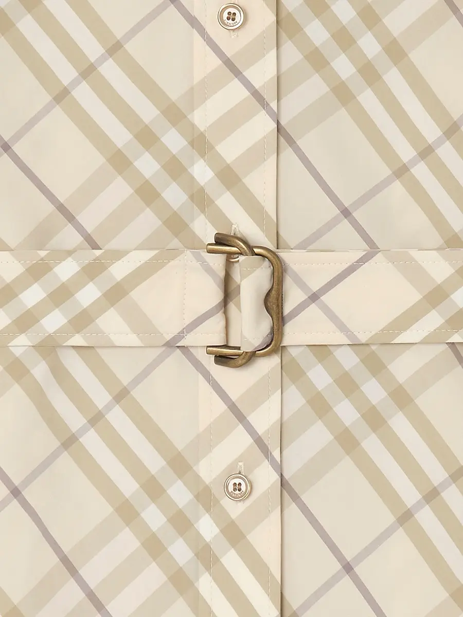 Burberry Women's Georgina Check Belted Cotton Mini Shirtdress | Thumbnail 5 Burberry Women's Georgina Check Belted Cotton Mini Shirtdress | Thumbnail 5