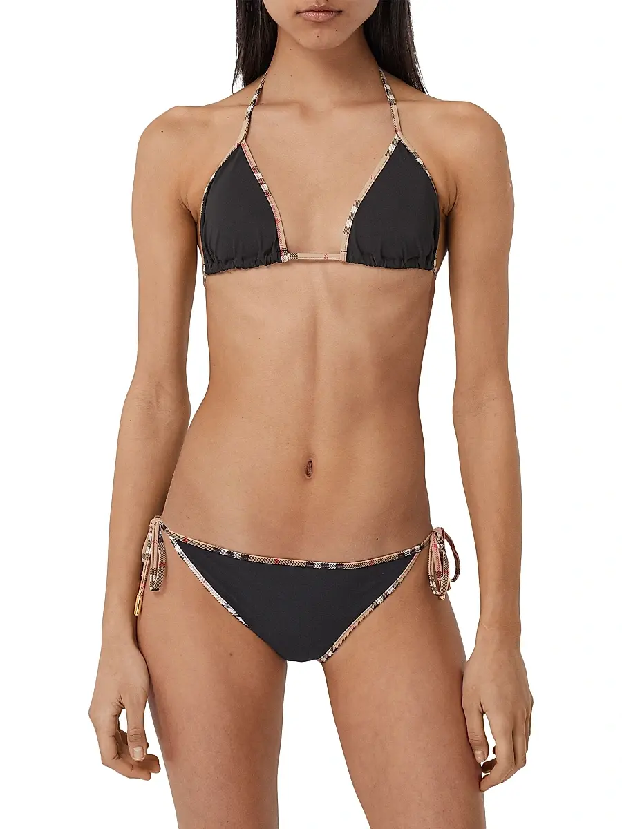 Burberry Women's Mata Check-Trim Triangle Bikini Set | Thumbnail 3 Burberry Women's Mata Check-Trim Triangle Bikini Set | Thumbnail 3