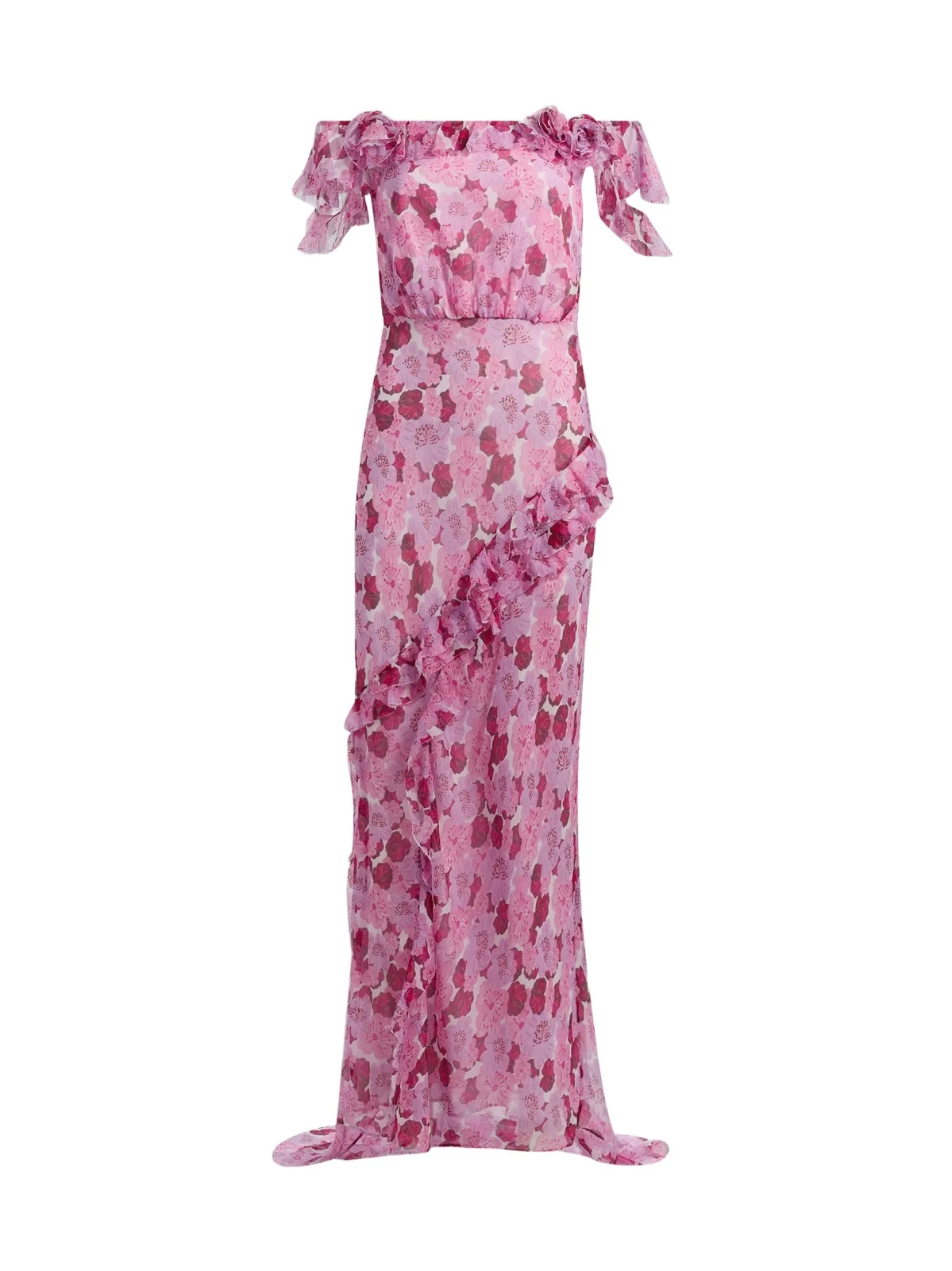 Saloni Women's Nina Floral Silk Off-The-Shoulder Maxi Dress