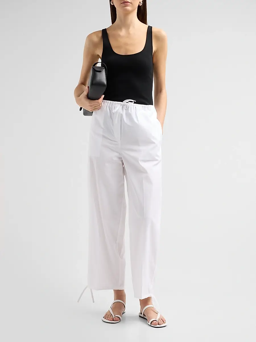 TOTEME Women's Drawstring Cotton Trousers | Thumbnail 2 TOTEME Women's Drawstring Cotton Trousers | Thumbnail 2