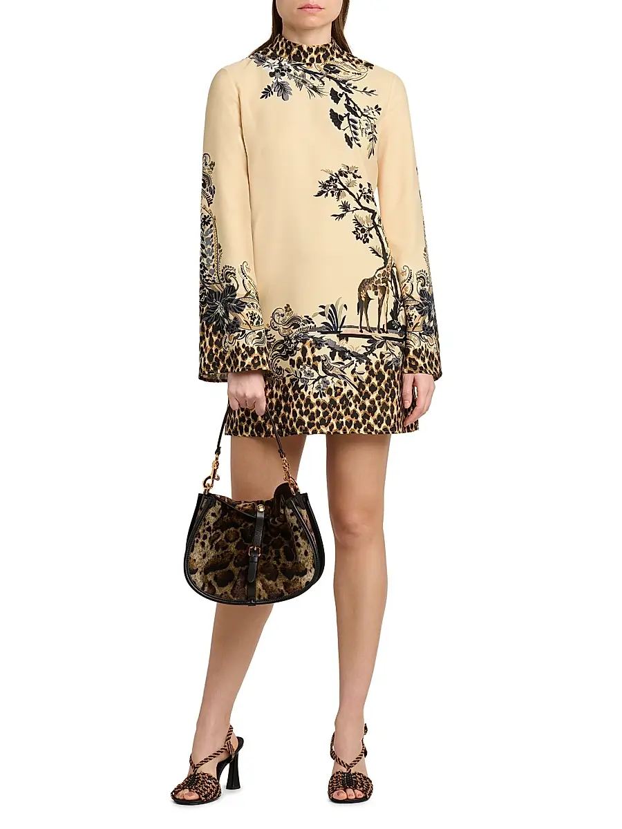 Etro Women's Pony Medium Leopard Print Velvet Shoulder Bag | Thumbnail 2 Etro Women's Pony Medium Leopard Print Velvet Shoulder Bag | Thumbnail 2