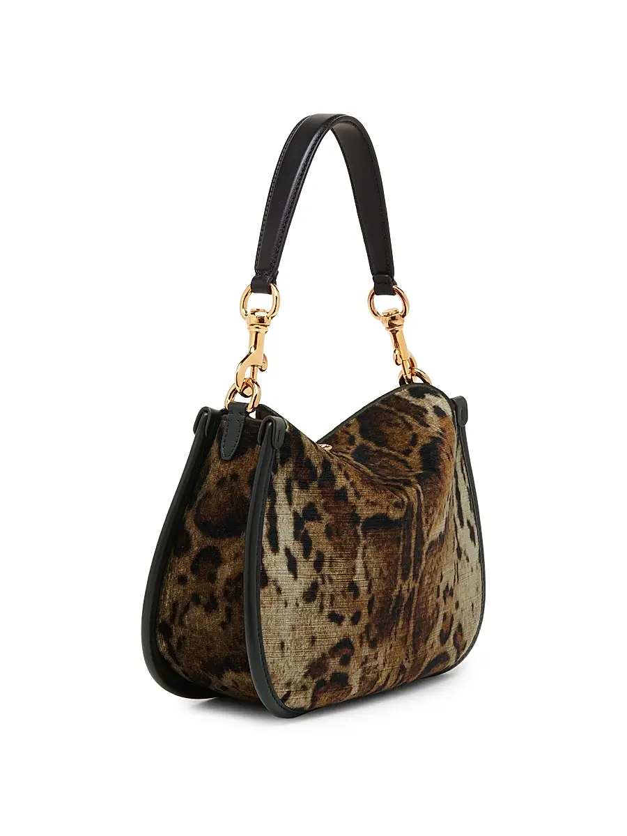 Etro Women's Pony Medium Leopard Print Velvet Shoulder Bag | Thumbnail 4 Etro Women's Pony Medium Leopard Print Velvet Shoulder Bag | Thumbnail 4