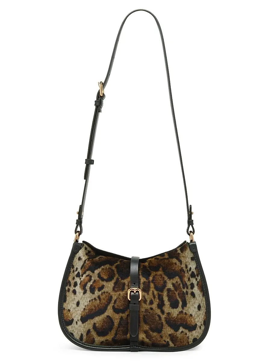 Etro Women's Pony Medium Leopard Print Velvet Shoulder Bag | Thumbnail 5 Etro Women's Pony Medium Leopard Print Velvet Shoulder Bag | Thumbnail 5
