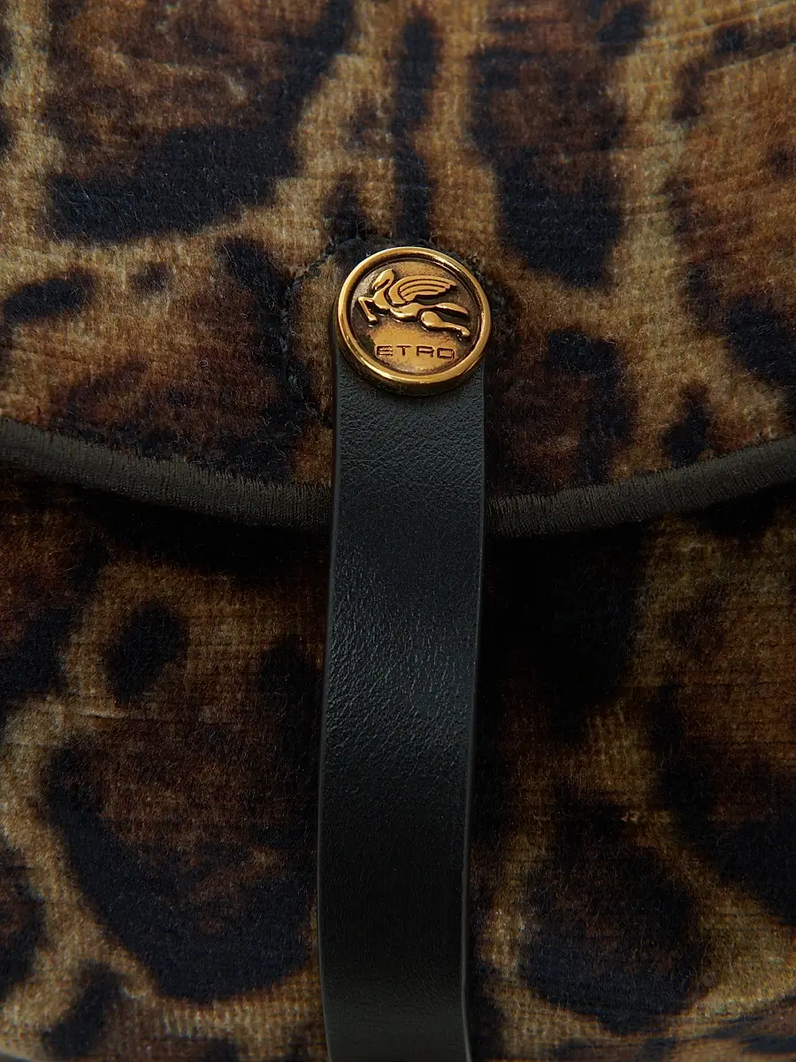 Etro Women's Pony Medium Leopard Print Velvet Shoulder Bag | Thumbnail 6 Etro Women's Pony Medium Leopard Print Velvet Shoulder Bag | Thumbnail 6
