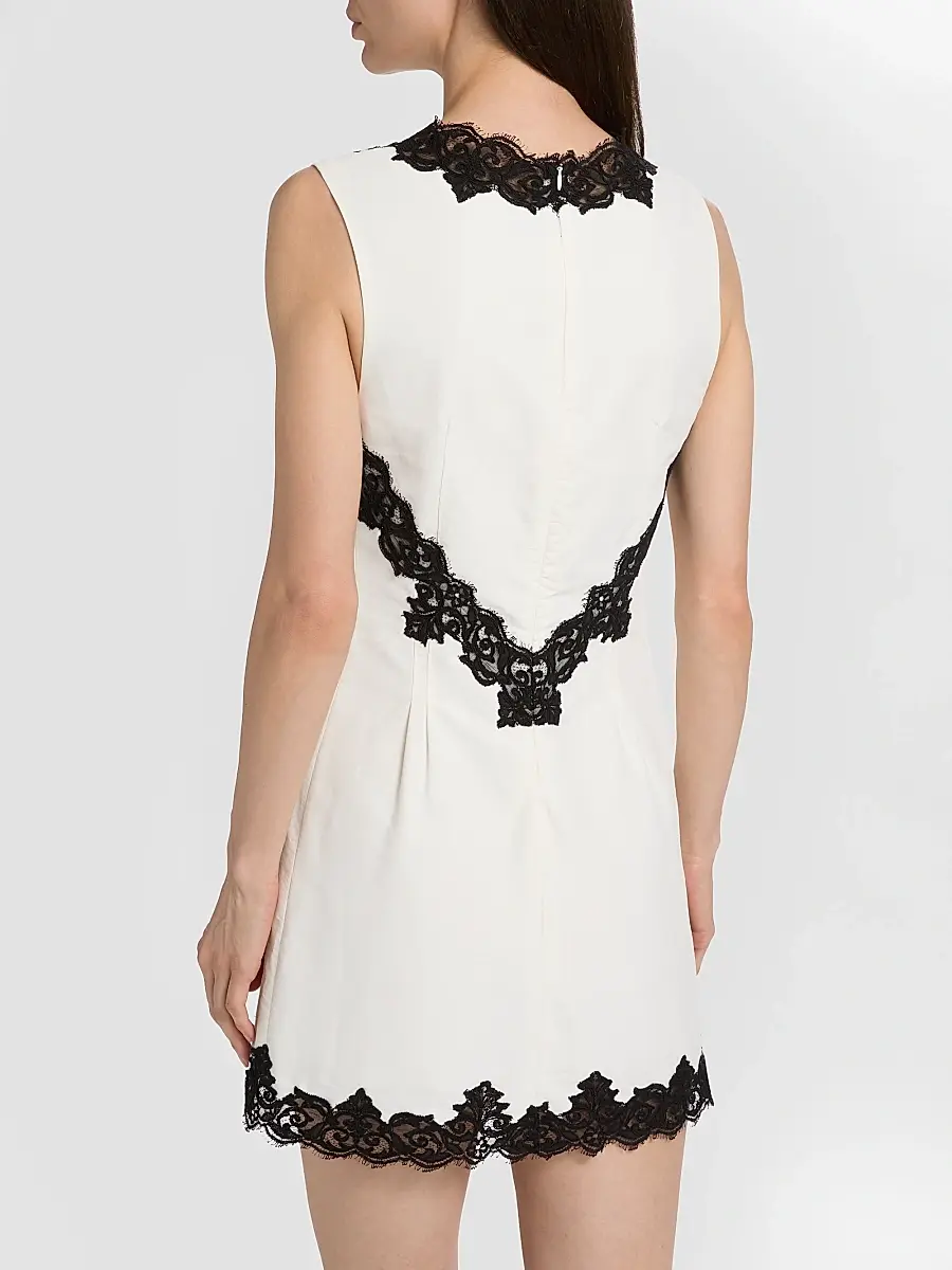 Simkhai Women's Minna Contrast Lace Appliqué Mini Dress | Thumbnail 5 Simkhai Women's Minna Contrast Lace Appliqué Mini Dress | Thumbnail 5