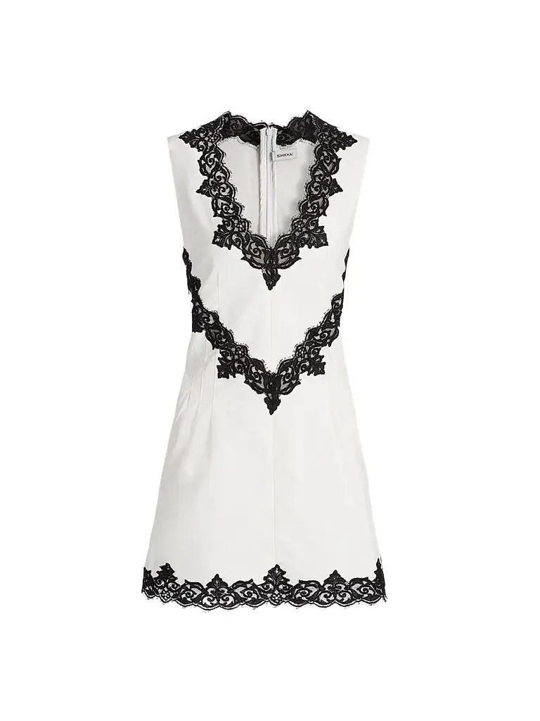 Simkhai Women's Minna Contrast Lace Appliqué Mini Dress - Ivory Multi - Size 14 | Image 1 Simkhai Women's Minna Contrast Lace Appliqué Mini Dress - Ivory Multi - Size 14 | Image 1