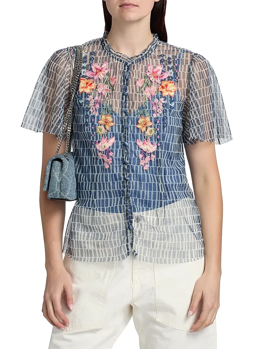Johnny Was Women's Leandra Izumi-Print Blouse | Thumbnail 3 Johnny Was Women's Leandra Izumi-Print Blouse | Thumbnail 3