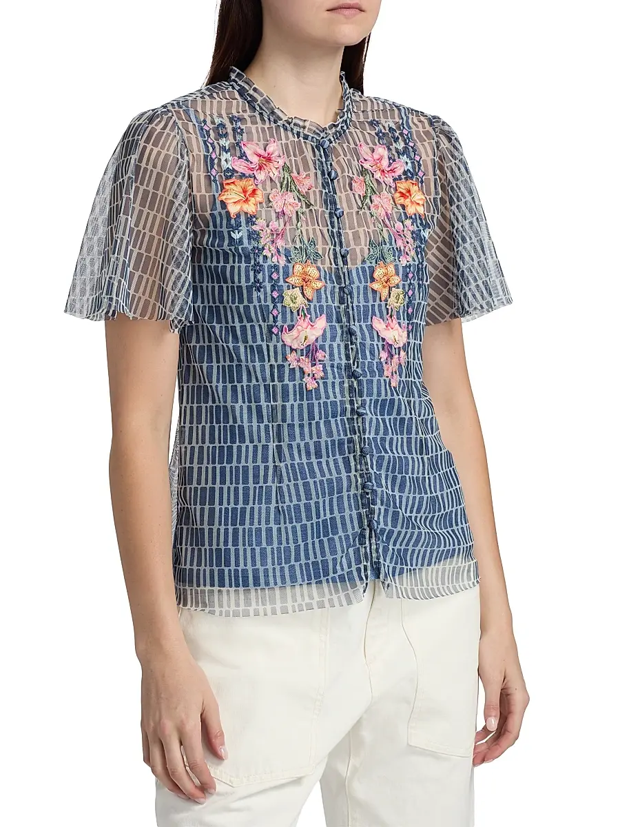 Johnny Was Women's Leandra Izumi-Print Blouse | Thumbnail 4 Johnny Was Women's Leandra Izumi-Print Blouse | Thumbnail 4