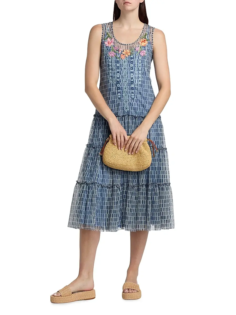Johnny Was Women's Dorotea Izumi Print Midi Dress | Thumbnail 2 Johnny Was Women's Dorotea Izumi Print Midi Dress | Thumbnail 2