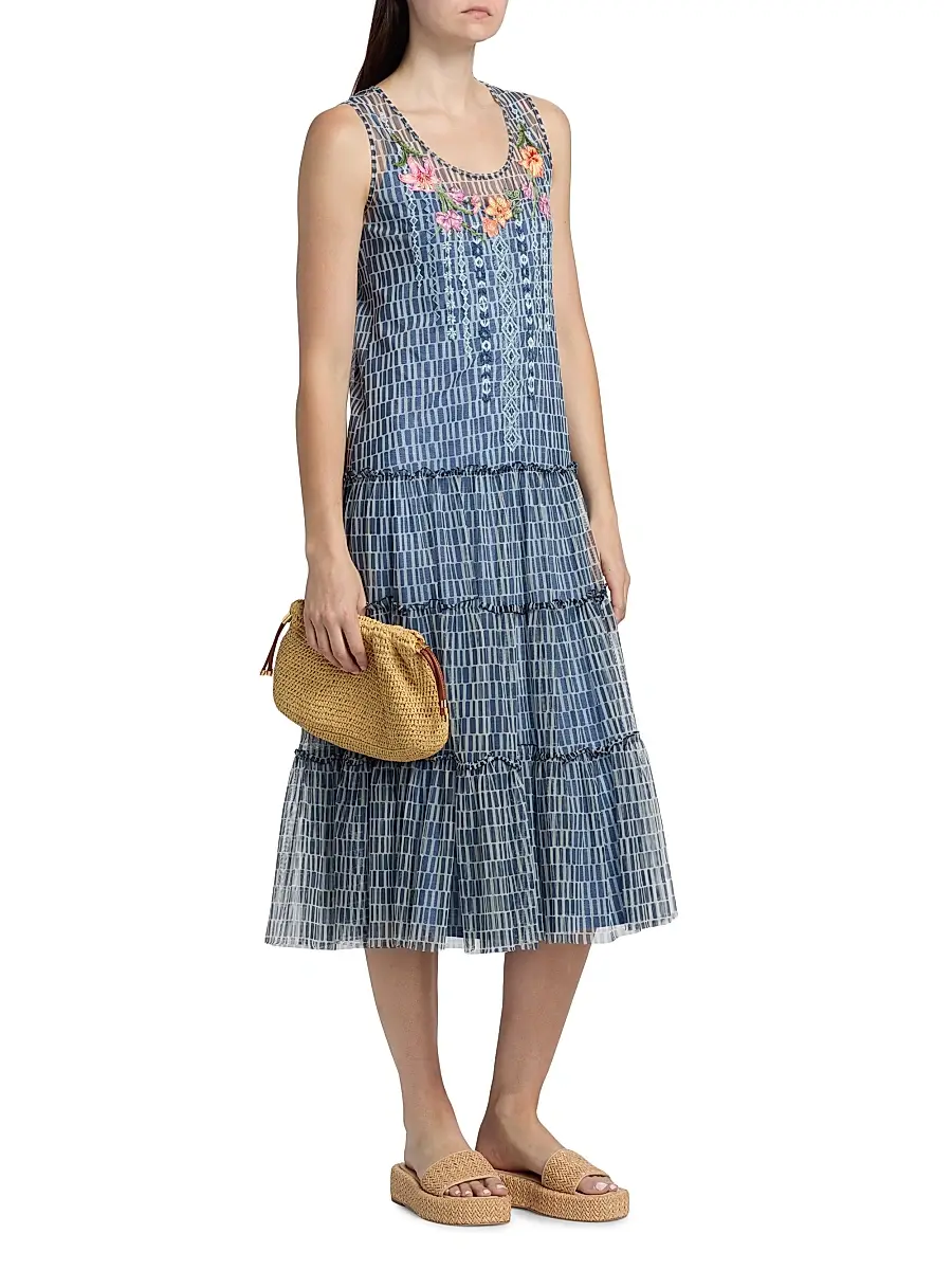 Johnny Was Women's Dorotea Izumi Print Midi Dress | Thumbnail 4 Johnny Was Women's Dorotea Izumi Print Midi Dress | Thumbnail 4
