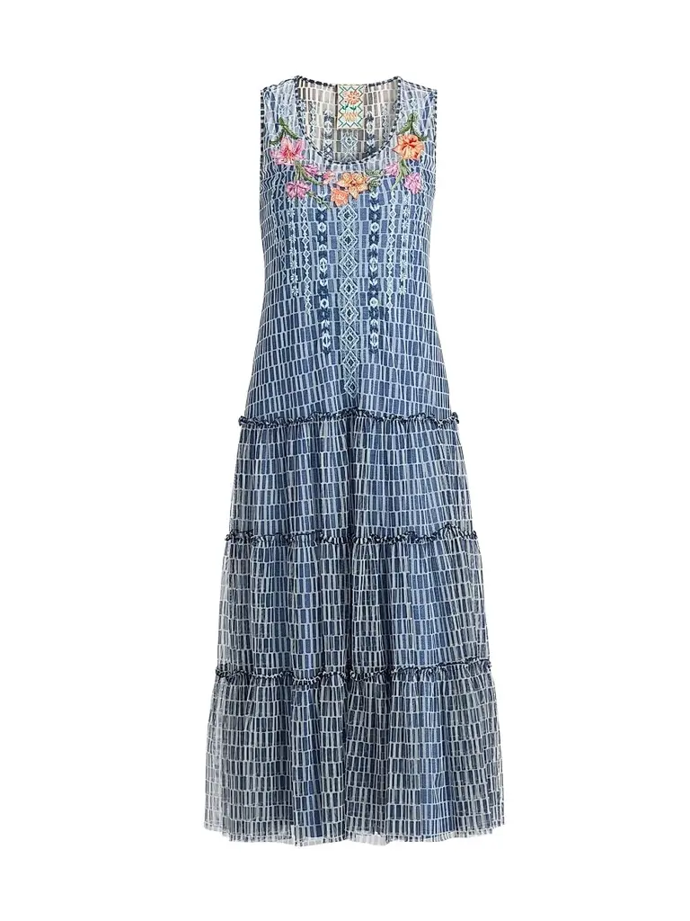 Johnny Was Women's Dorotea Izumi Print Midi Dress - Izumi - Size XL | Image 1 Johnny Was Women's Dorotea Izumi Print Midi Dress - Izumi - Size XL | Image 1